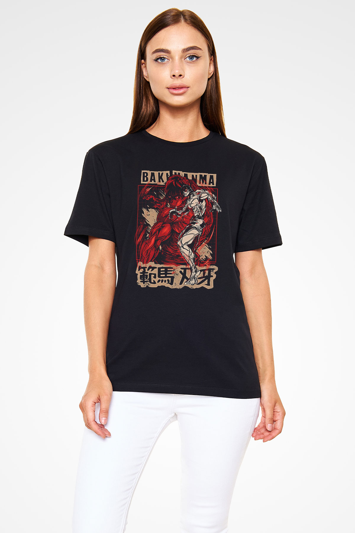 Baki The Grappler Baskılı Unisex Siyah Tişört - Tshirt