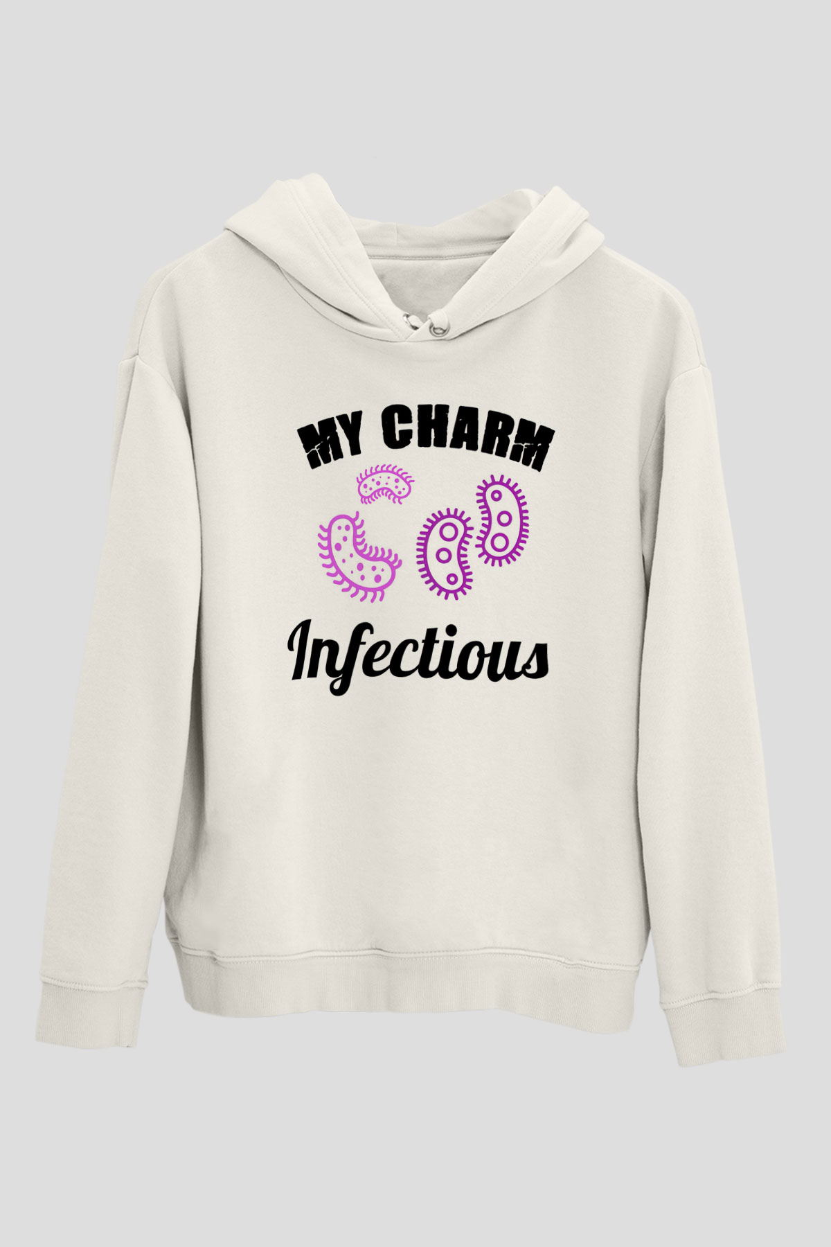 Bakteriyolog Beyaz Unisex Kapüşonlu Sweatshirt