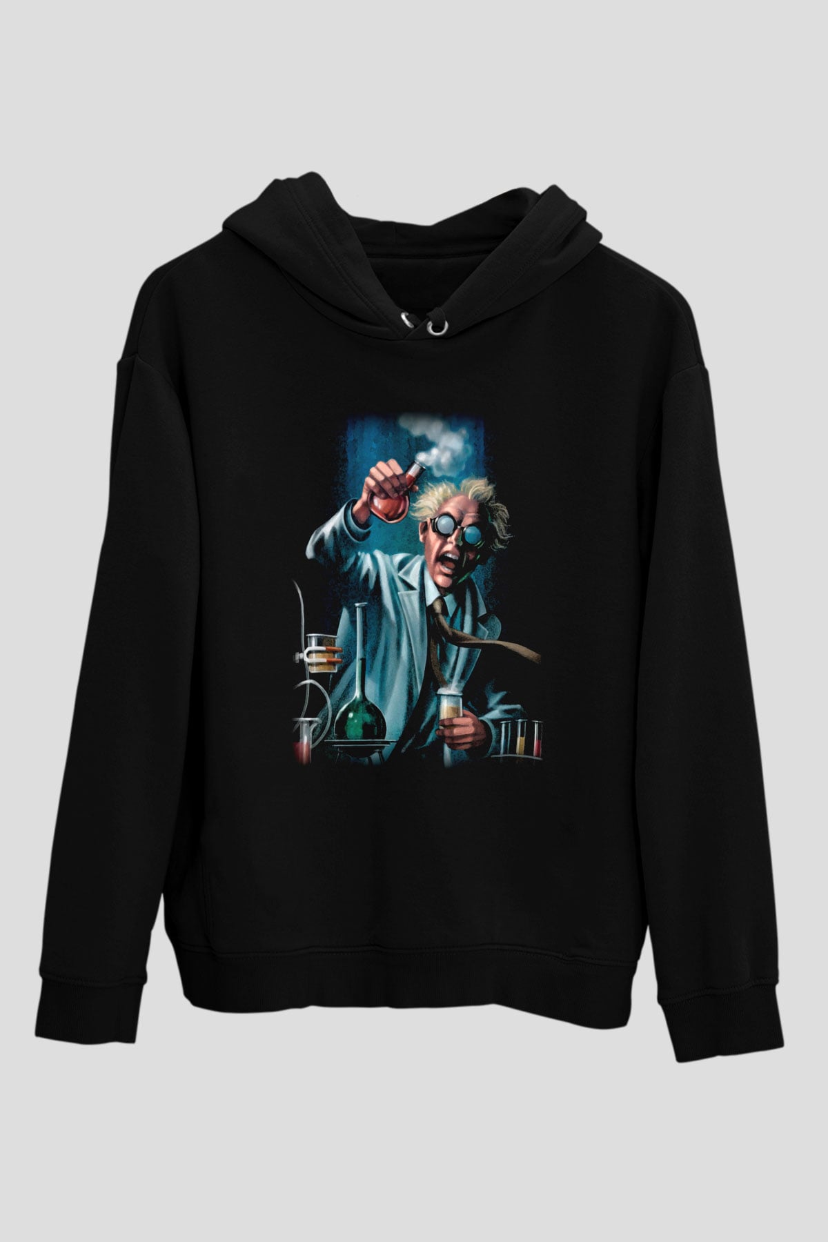 Bakteriyolog Siyah Unisex Kapşonlu Sweatshirt