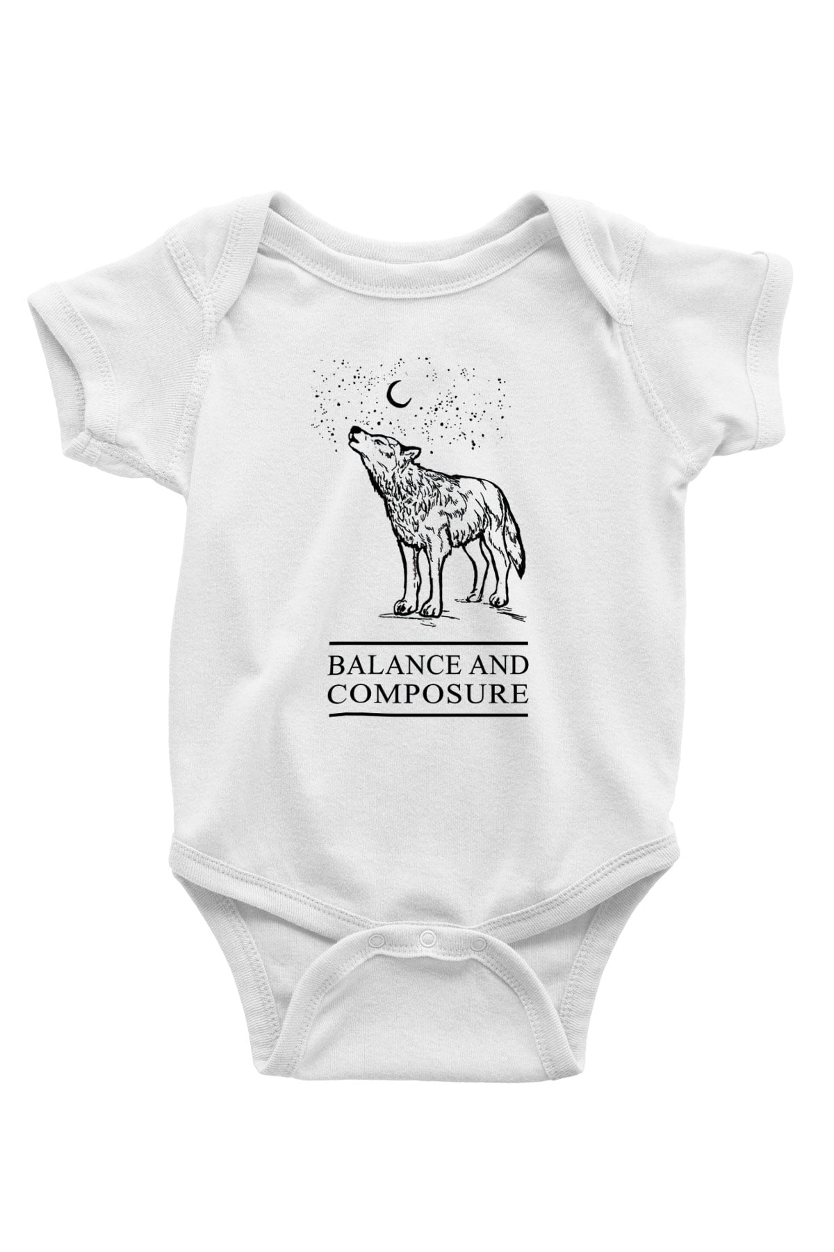 Balance and Composure Baskılı Beyaz Unisex Bebek Body - Zıbın