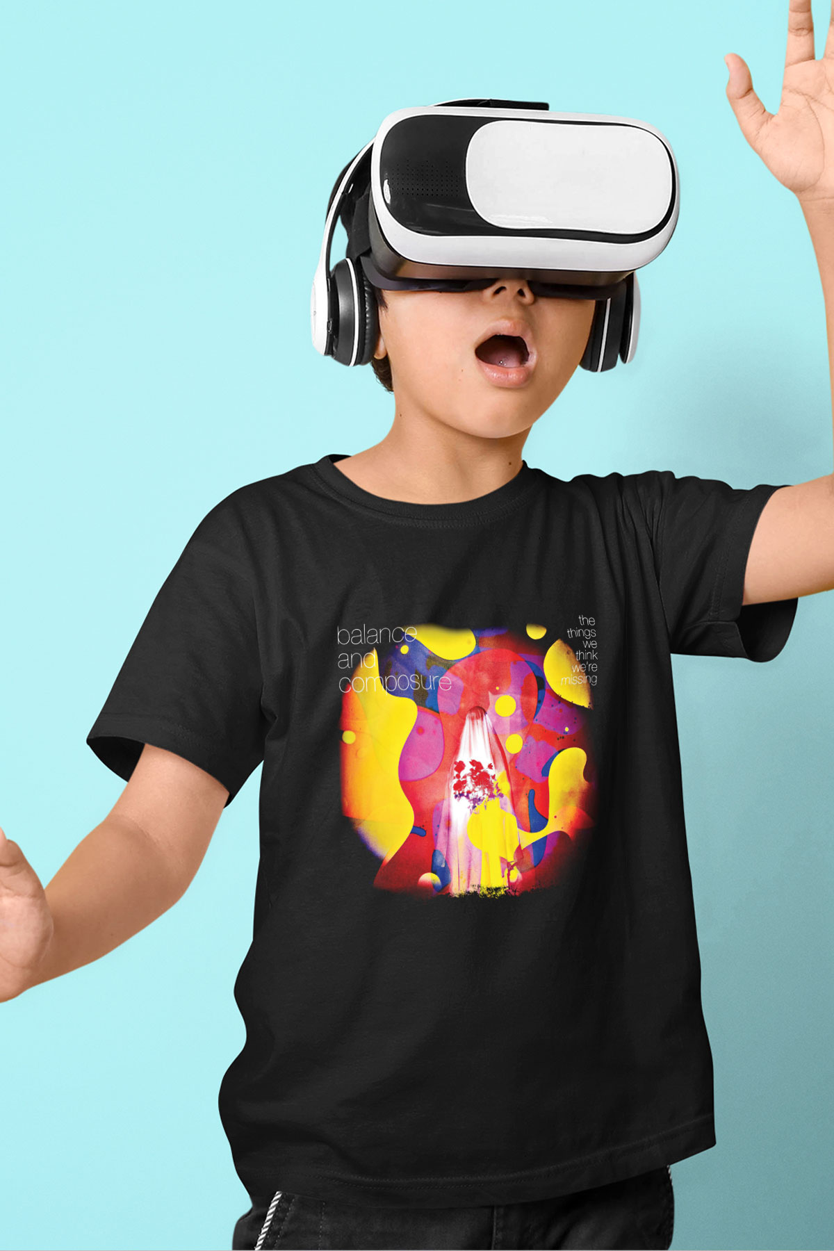 Balance and Composure Baskılı Unisex Siyah Çocuk Tişört