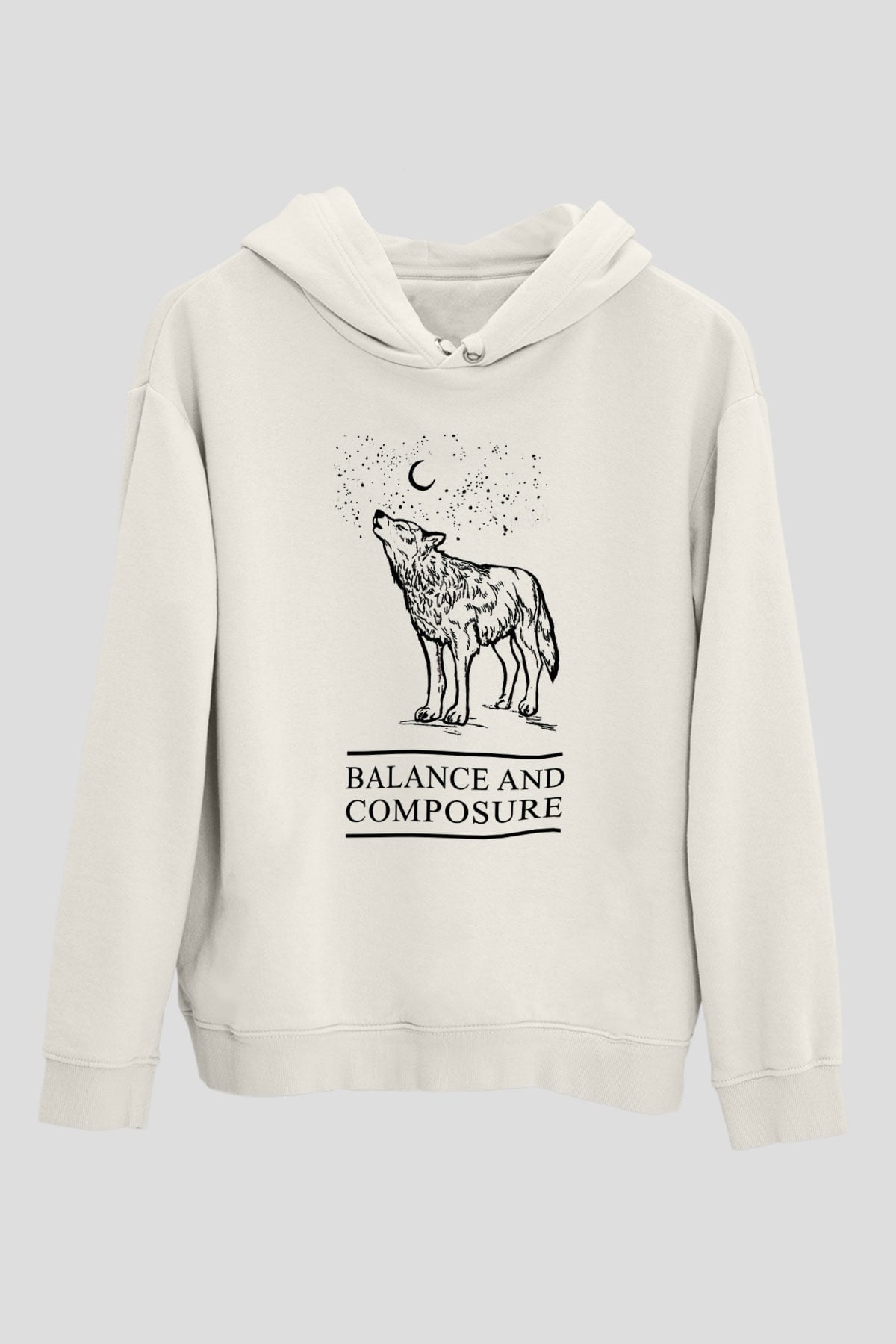 Balance and Composure Beyaz Unisex Kapşonlu Sweatshirt