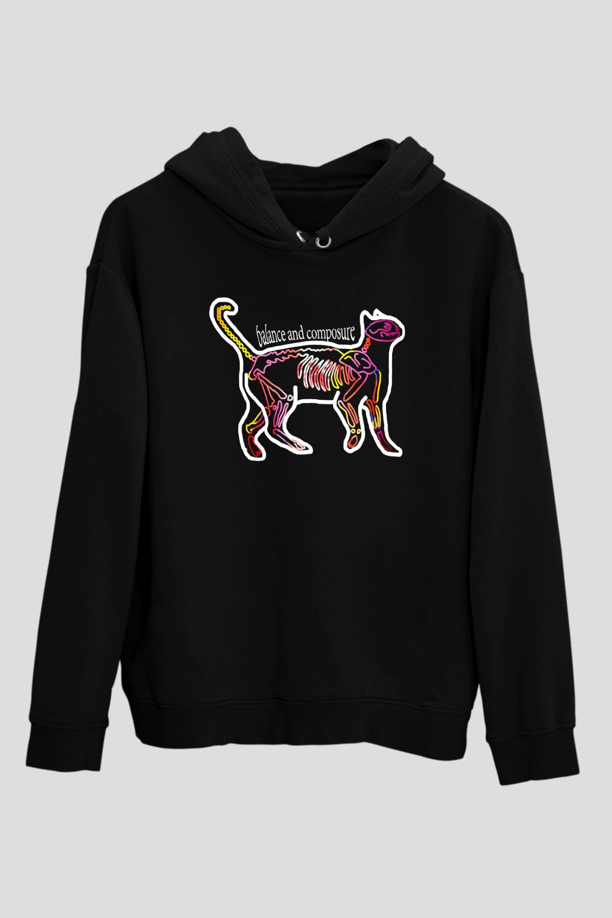 Balance and Composure Siyah Unisex Kapüşonlu Sweatshirt