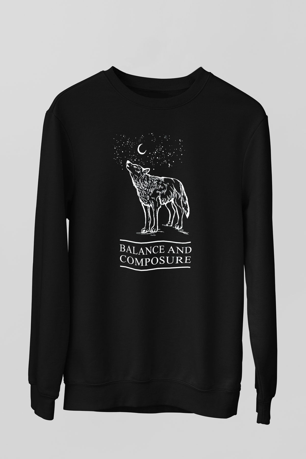 Balance and Composure Siyah Unisex Sweatshirt
