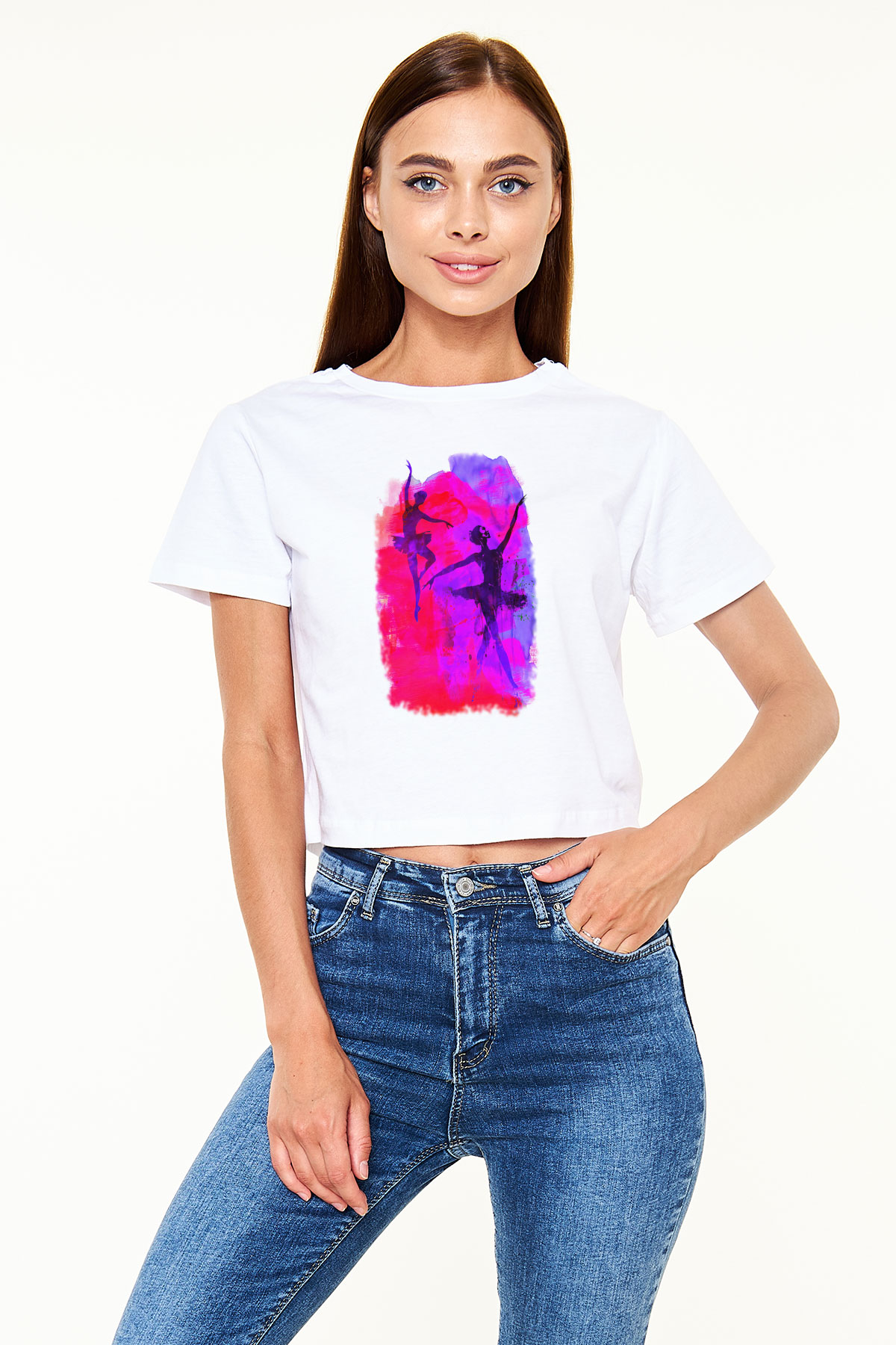 Bale Beyaz  Crop Top Tişört