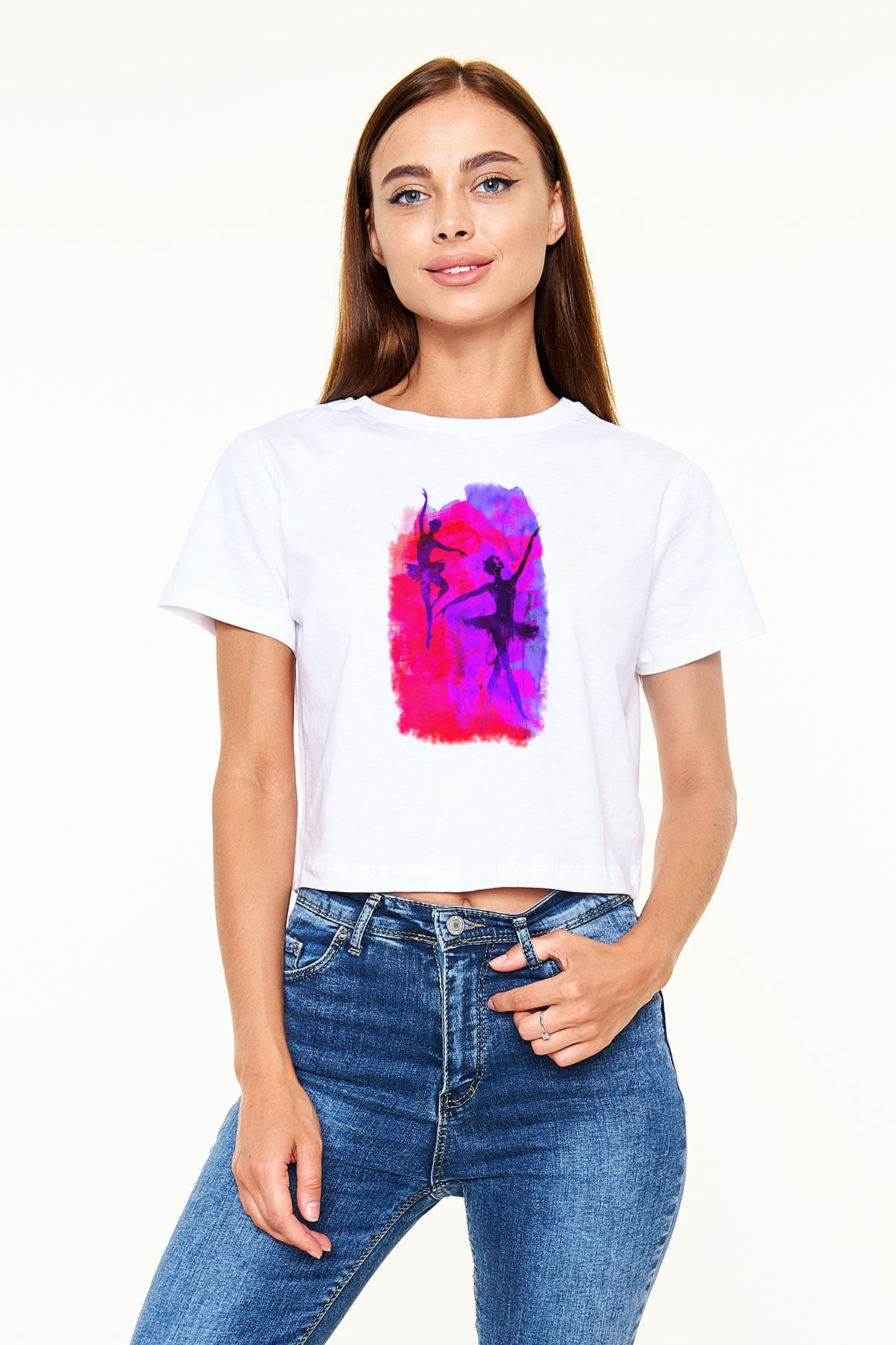 Bale Beyaz  Crop Top Tişört
