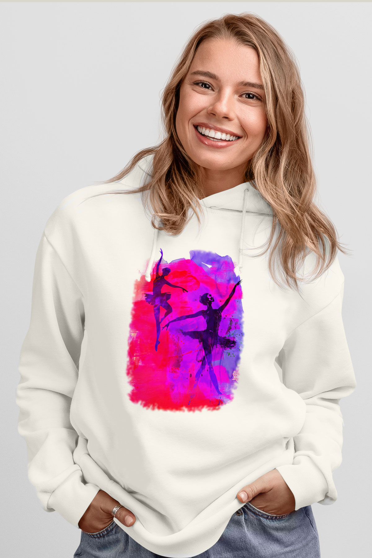 Bale Beyaz Unisex Hoodie