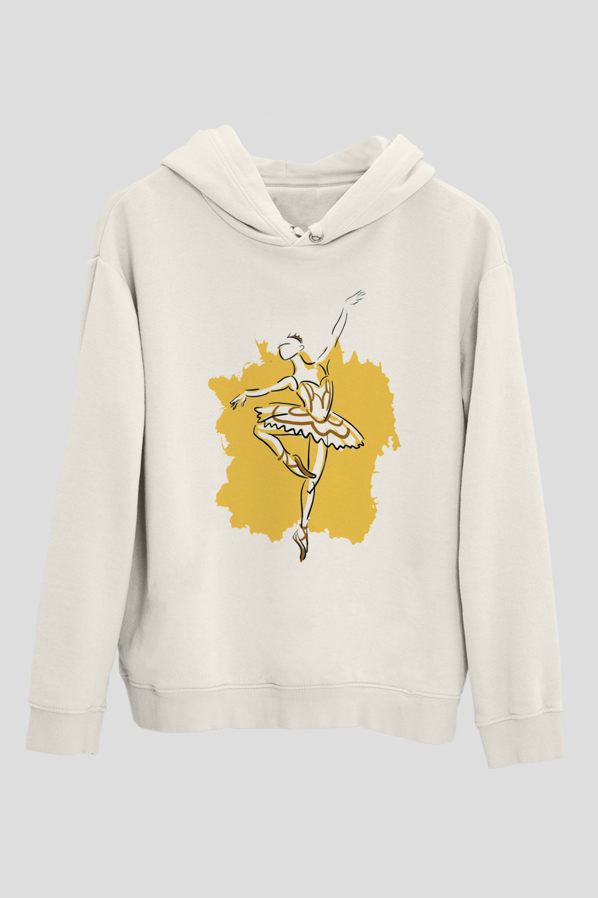 Bale Beyaz Unisex Kapşonlu Sweatshirt