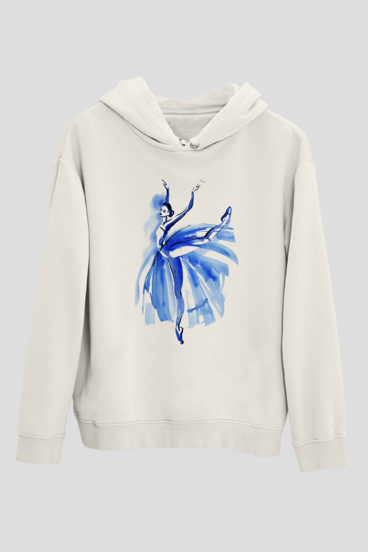 Bale Beyaz Unisex Kapşonlu Sweatshirt