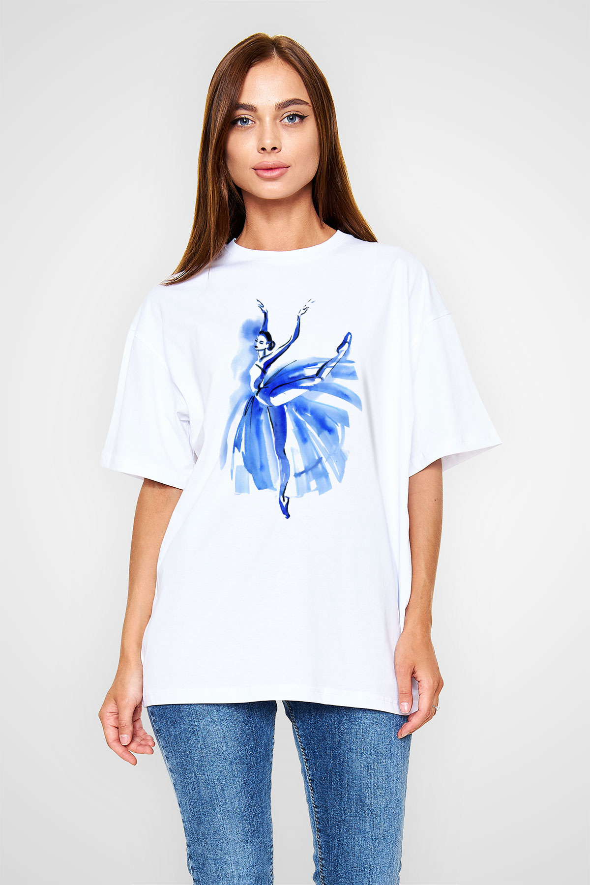 Bale Beyaz Unisex Oversize Tişört T-Shirt