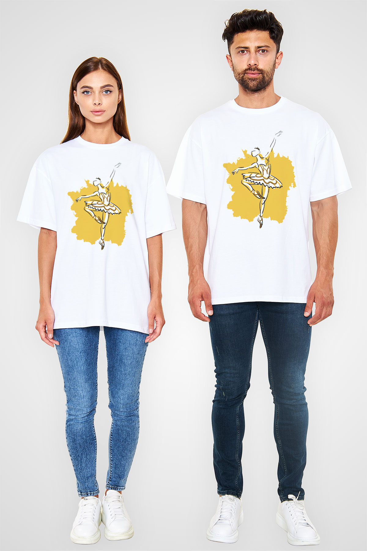 Bale Beyaz Unisex Oversize Tişört T-Shirt