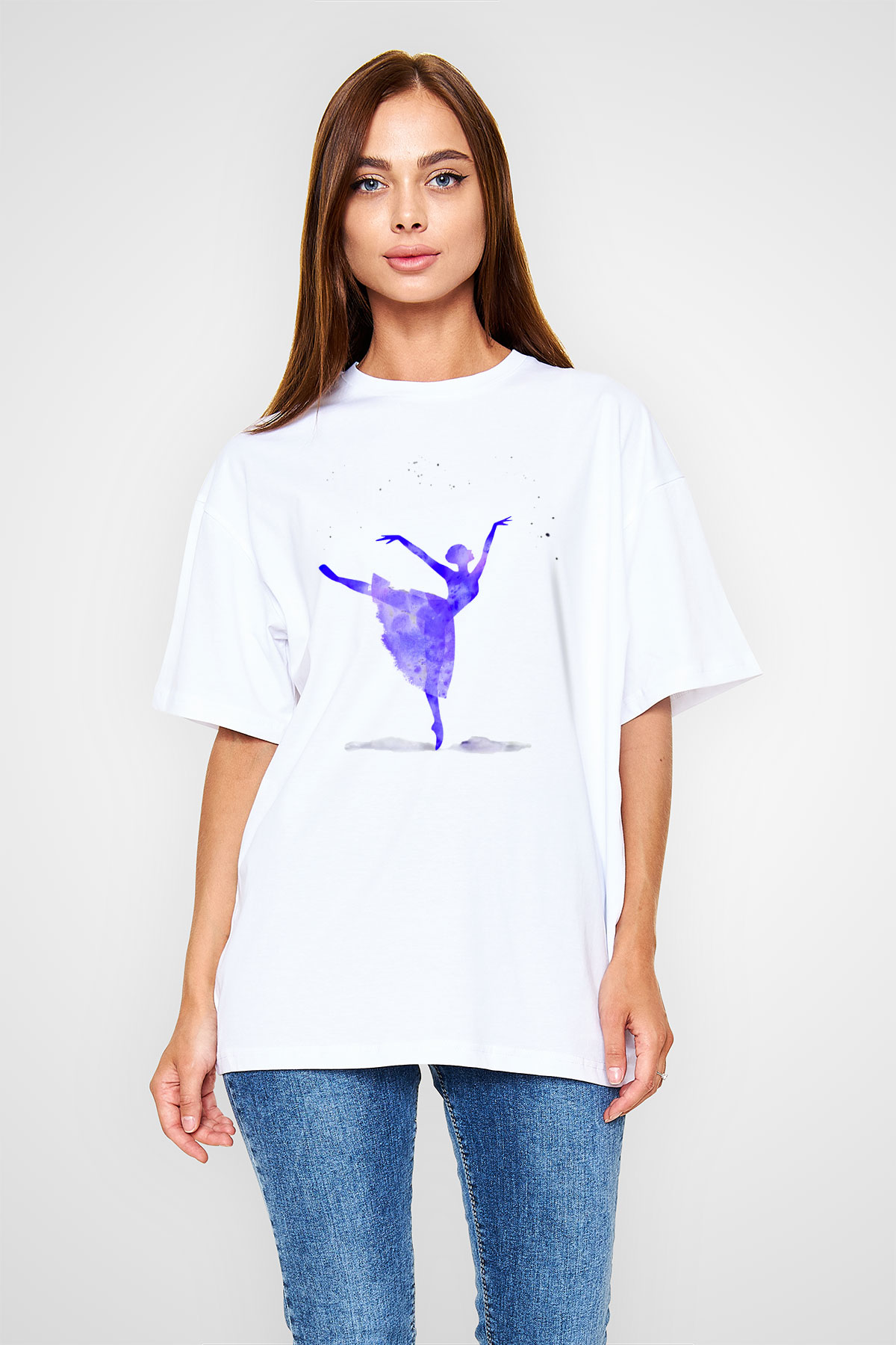 Bale Beyaz Unisex Oversize Tişört T-Shirt