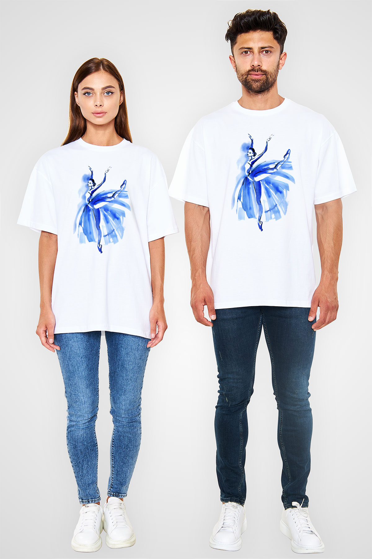 Bale Beyaz Unisex Oversize Tişört T-Shirt
