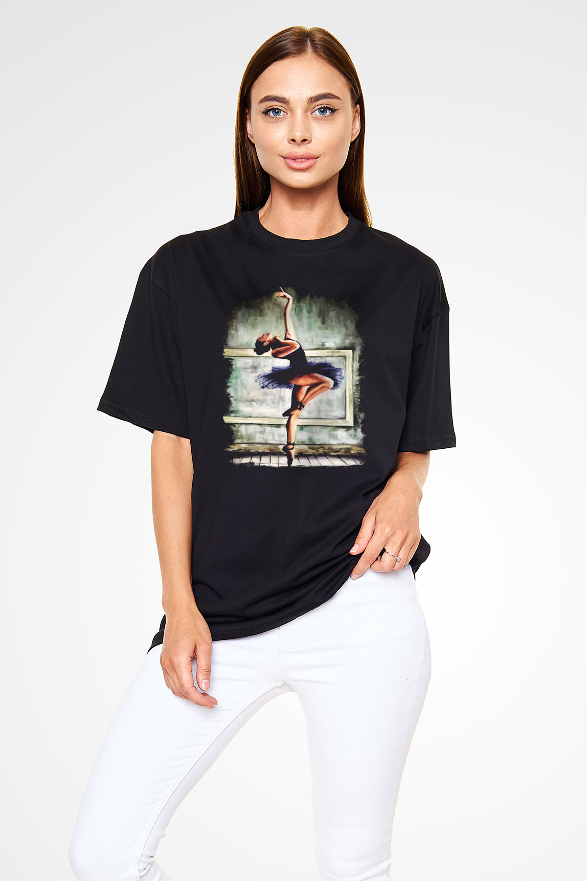 Bale Siyah Unisex Oversize Tişört T-Shirt