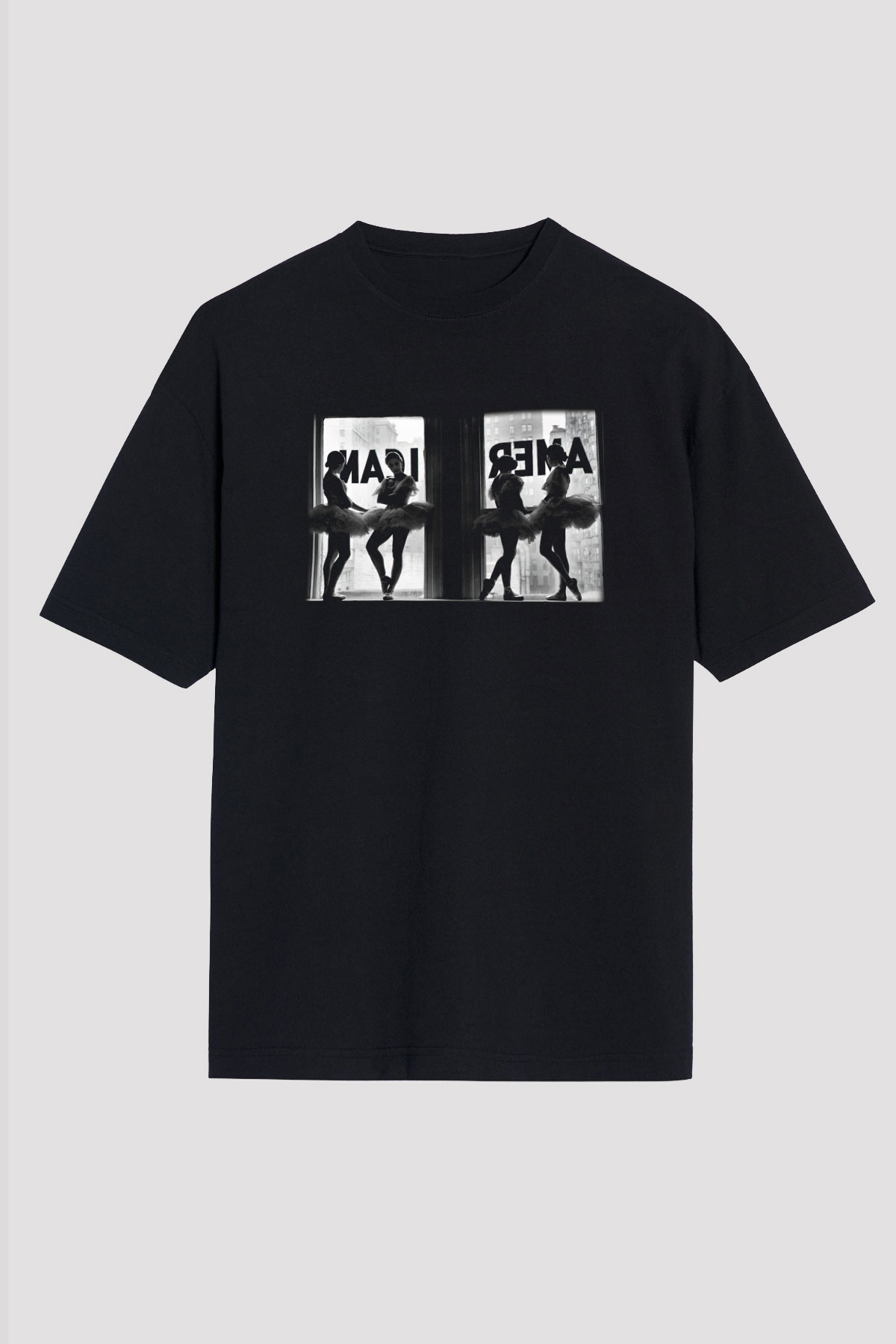 Bale Siyah Unisex Oversize Tişört T-Shirt