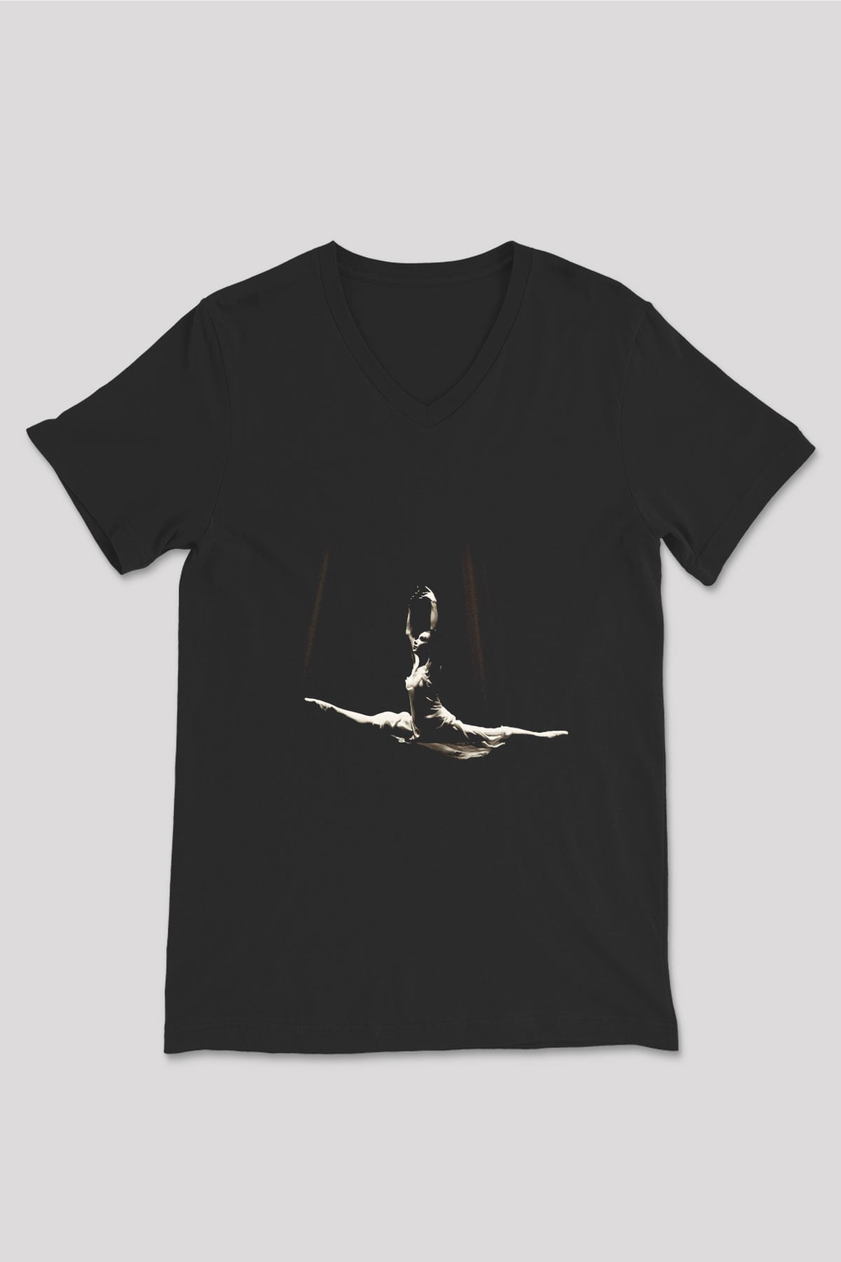 Bale Siyah Unisex V Yaka Tişört T-Shirt
