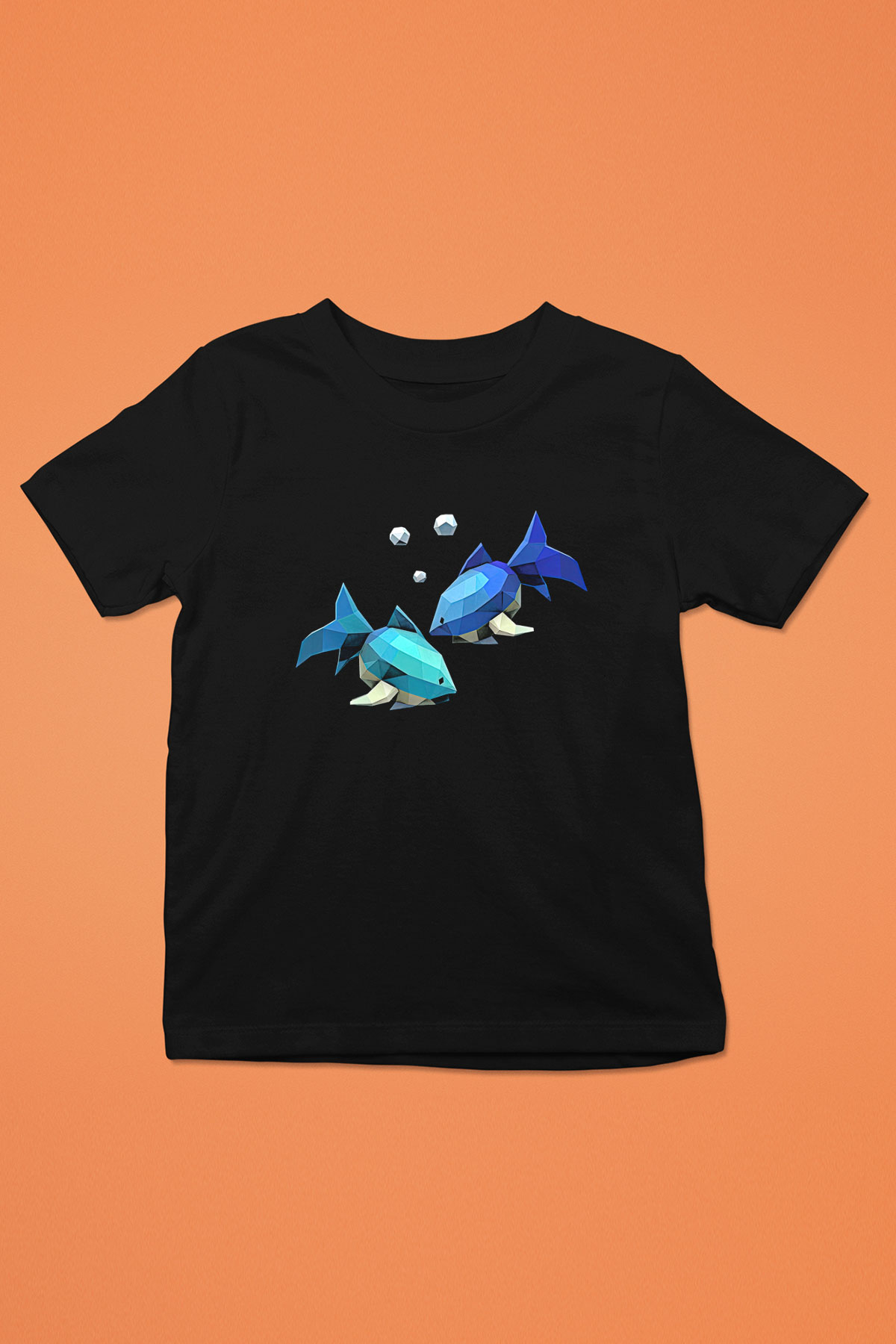 Balık Burcu Baskılı Unisex Siyah Çocuk Tişört - Tshirt