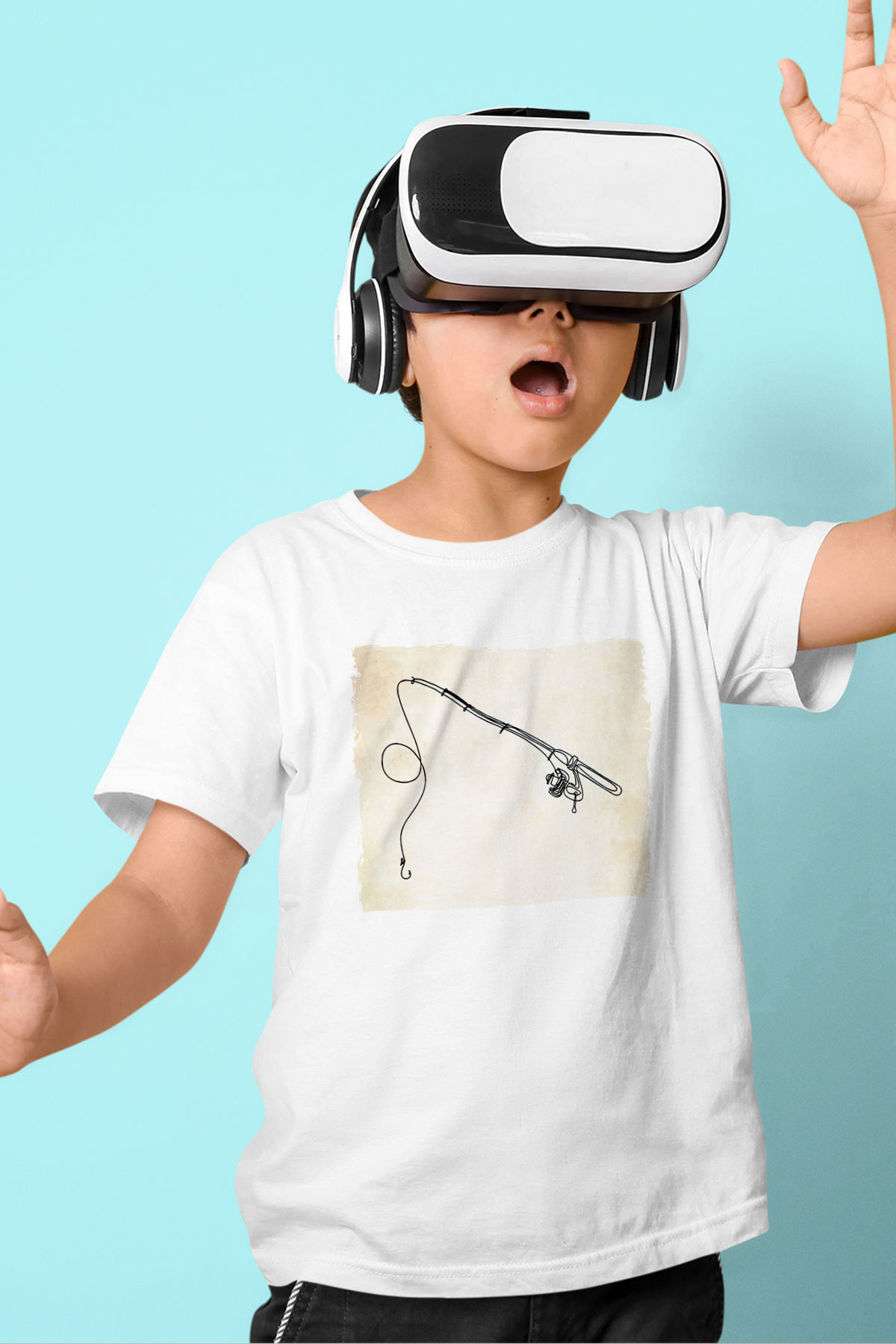 Balıkçı Beyaz Unisex Çocuk Tişört