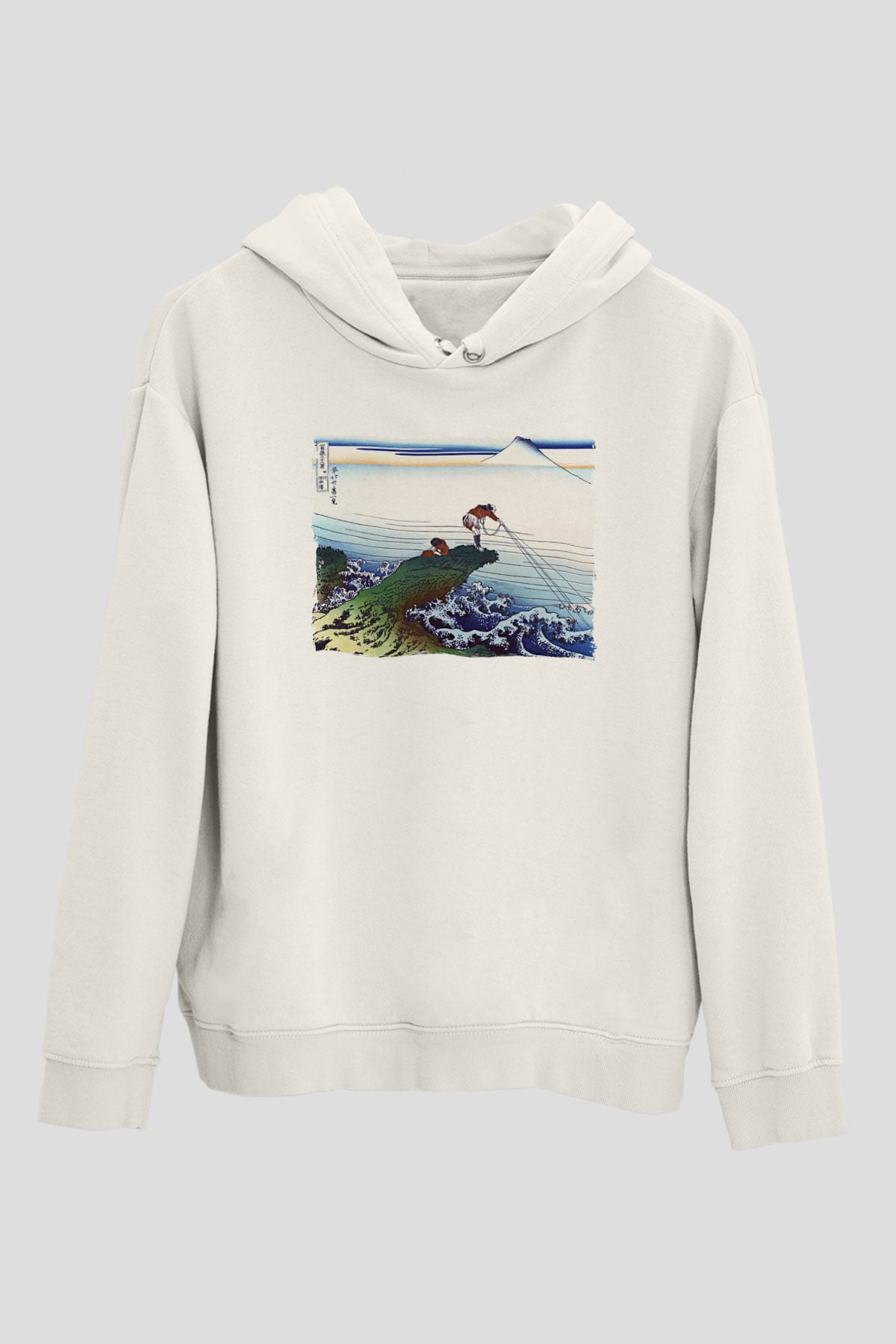 Balıkçı Beyaz Unisex Kapüşonlu Sweatshirt