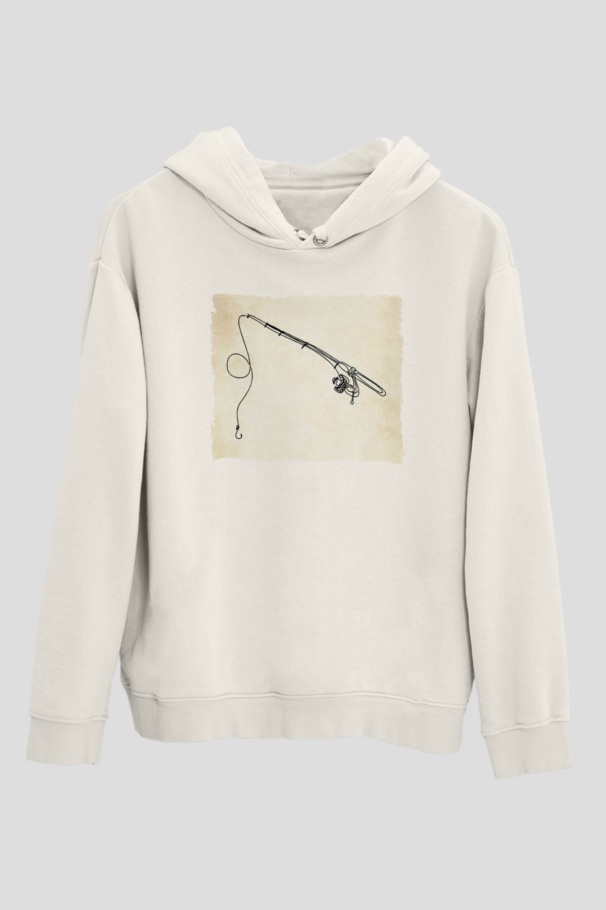 Balıkçı Beyaz Unisex Kapüşonlu Sweatshirt