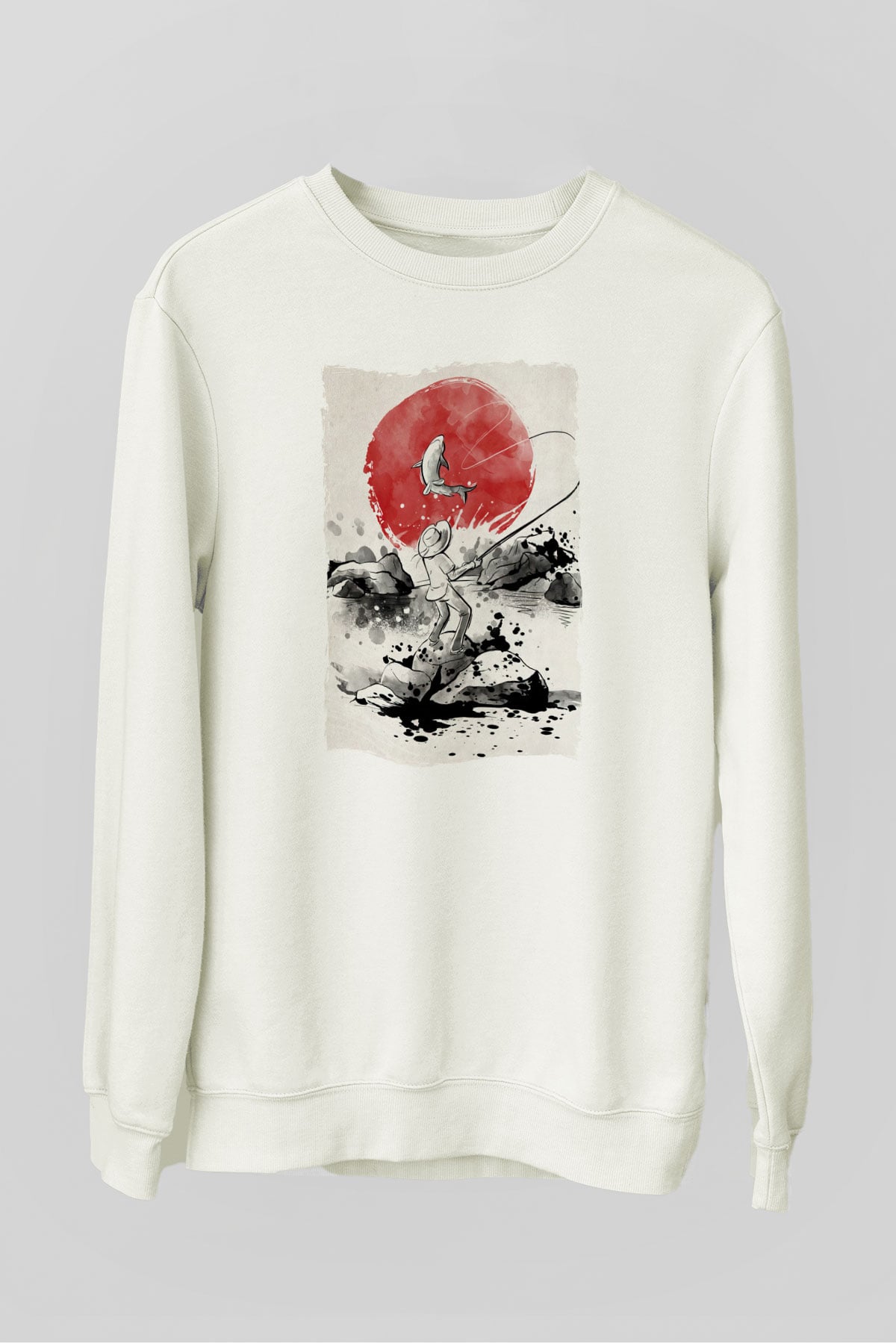 Balıkçı Beyaz Unisex Sweatshirt