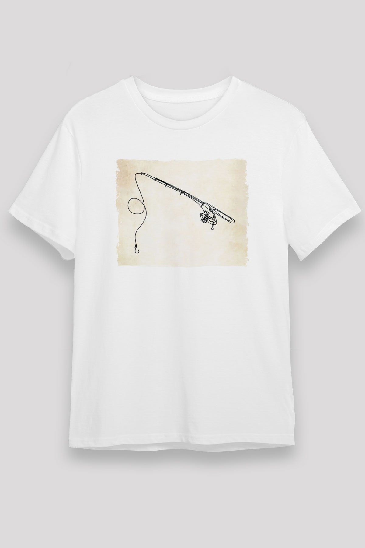 Balıkçı Beyaz Unisex Tişört T-Shirt - TişörtFabrikası
