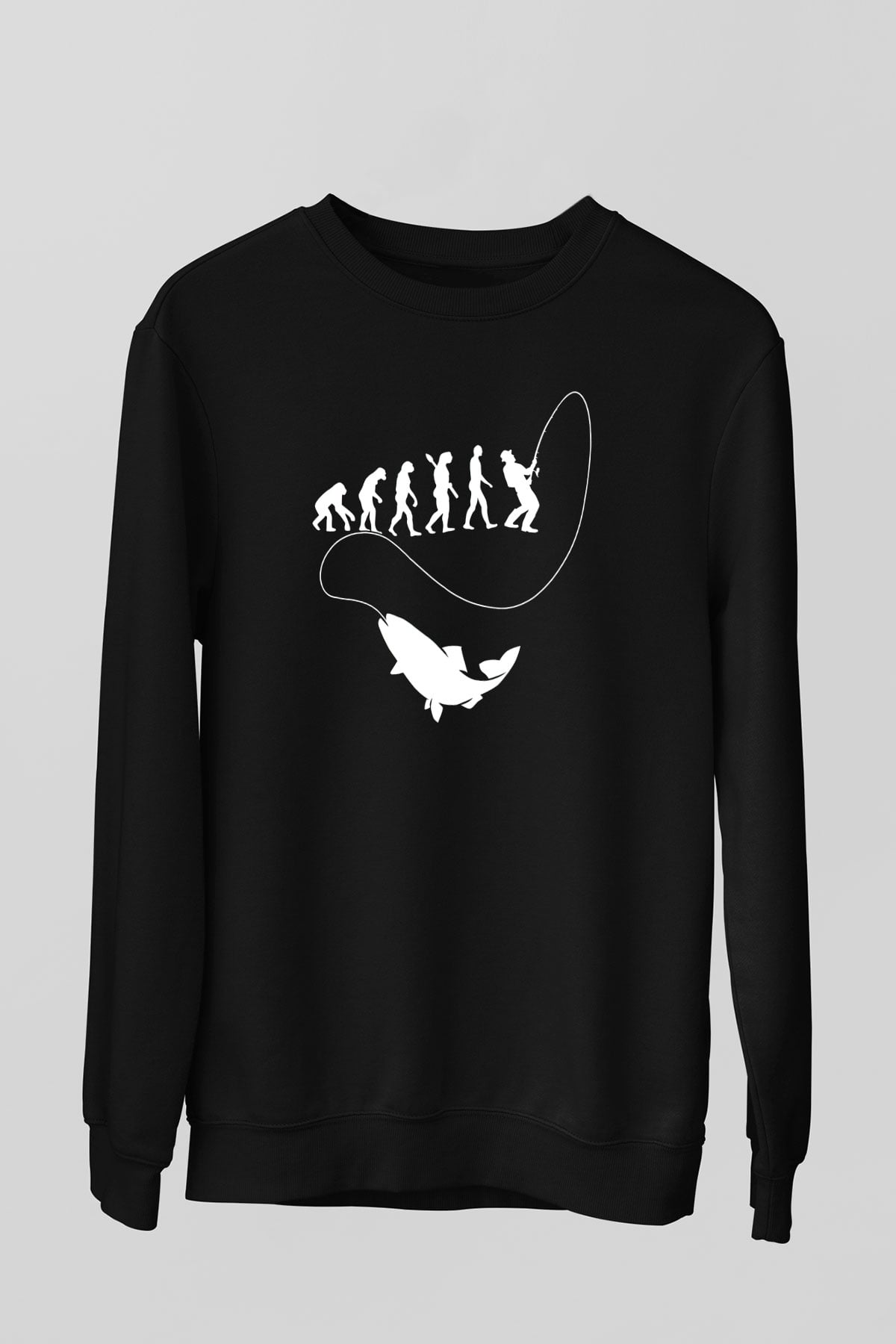 Balıkçı Siyah Unisex Sweatshirt