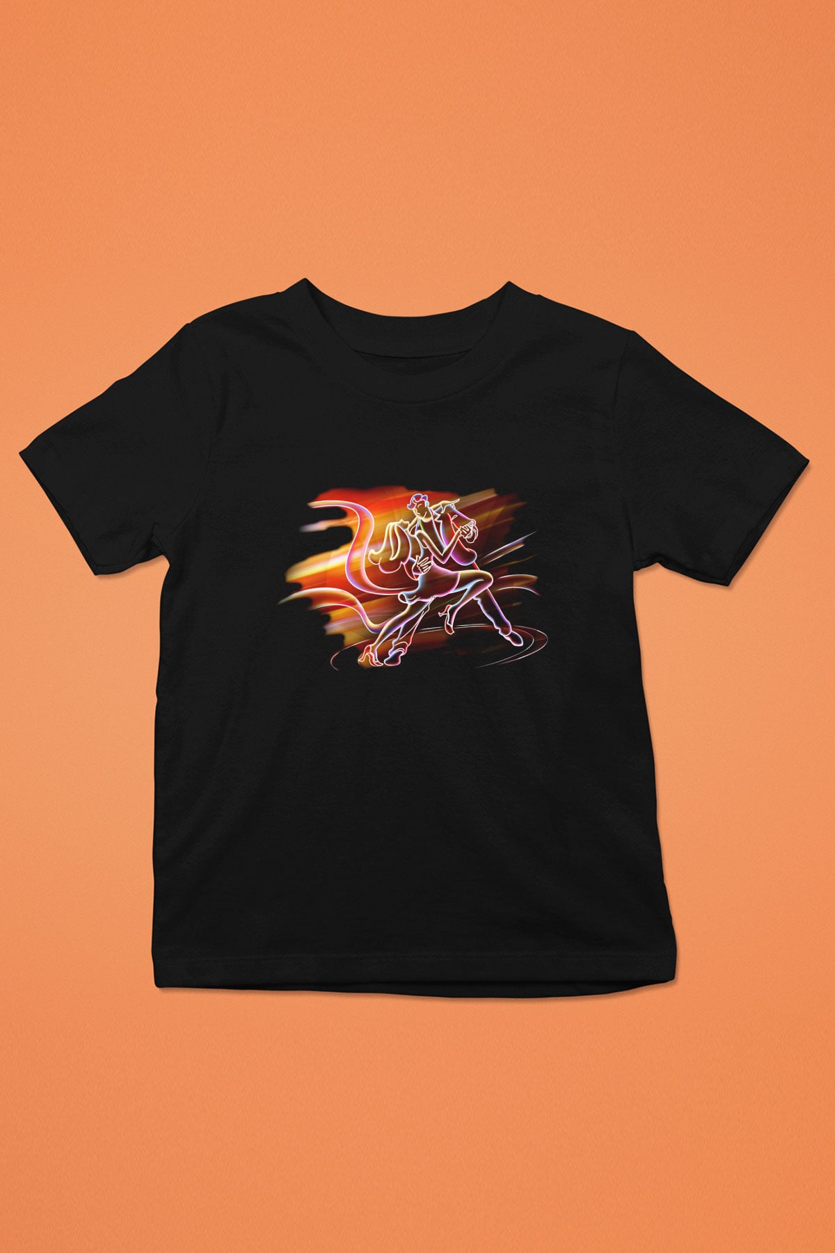 Balo Baskılı Siyah Unisex Çocuk Tişört