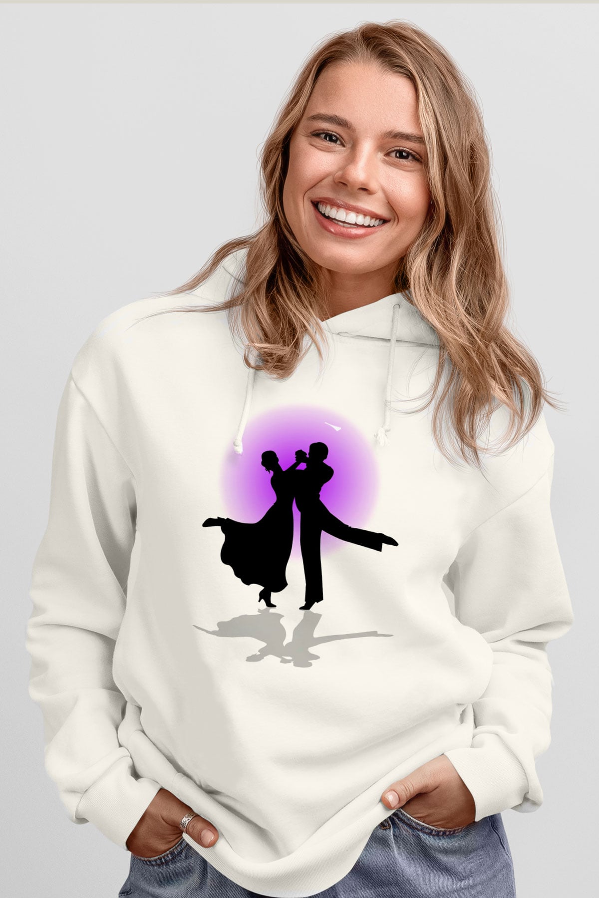 Balo Beyaz Unisex Kapşonlu Sweatshirt