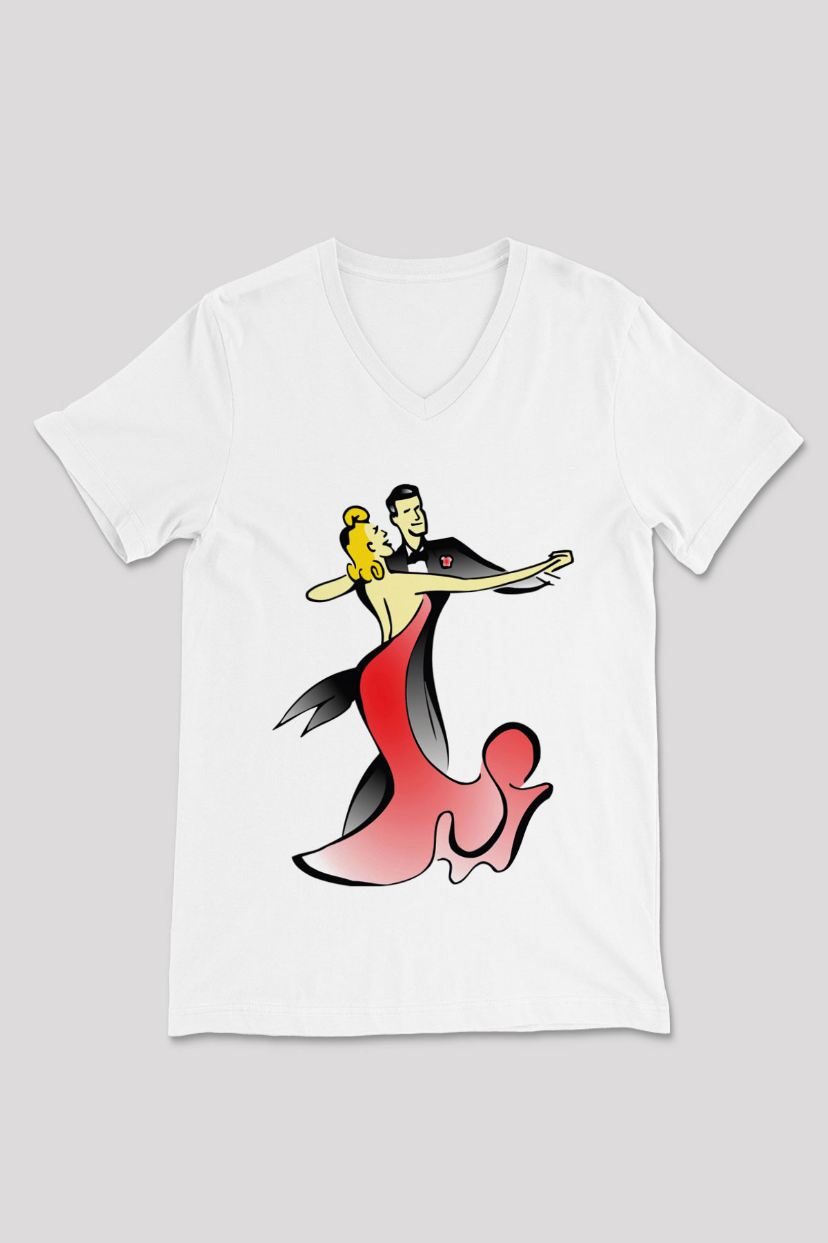 Balo Beyaz Unisex V Yaka Tişört T-Shirt