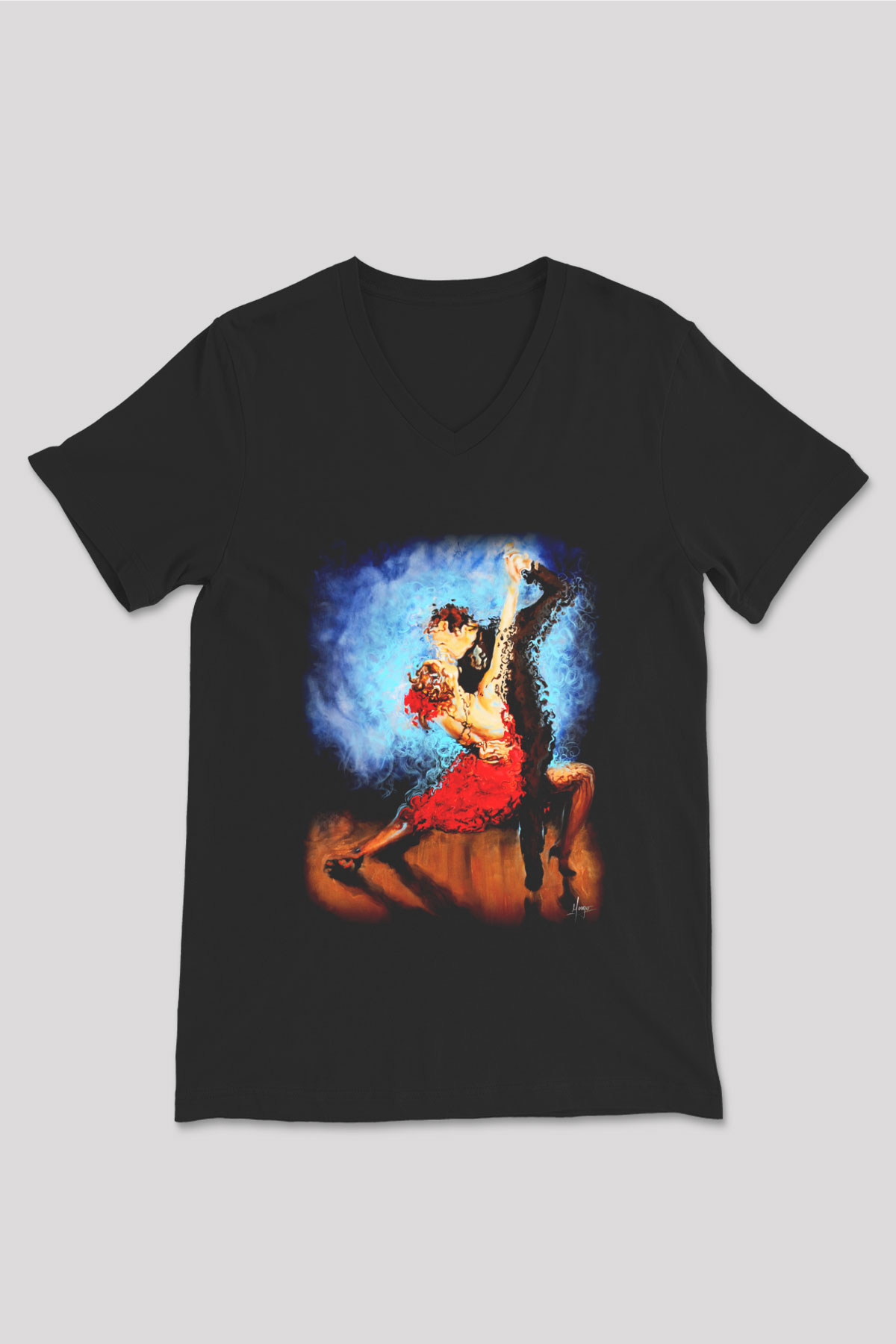 Balo Siyah Unisex V Yaka Tişört T-Shirt