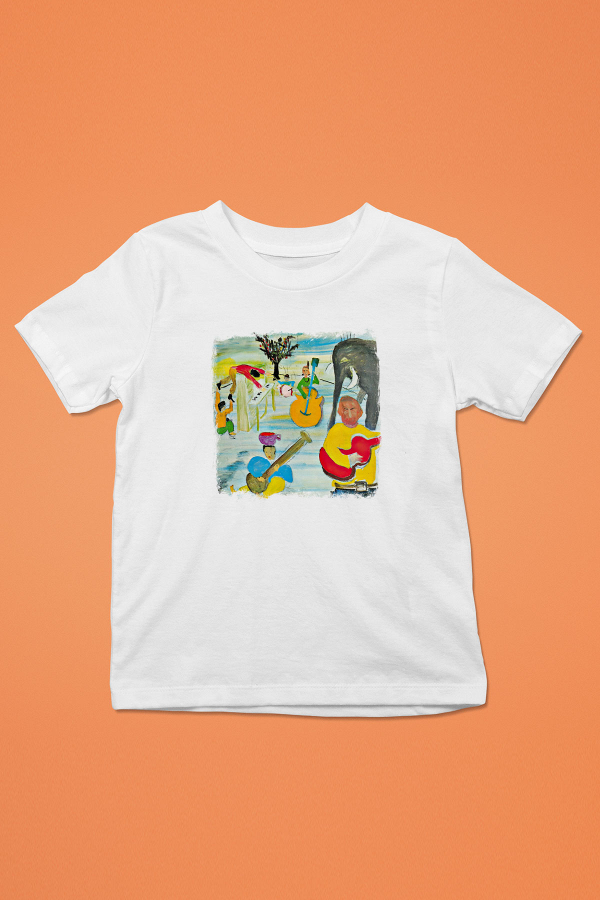 Band Baskılı Unisex Beyaz Çocuk Tişört