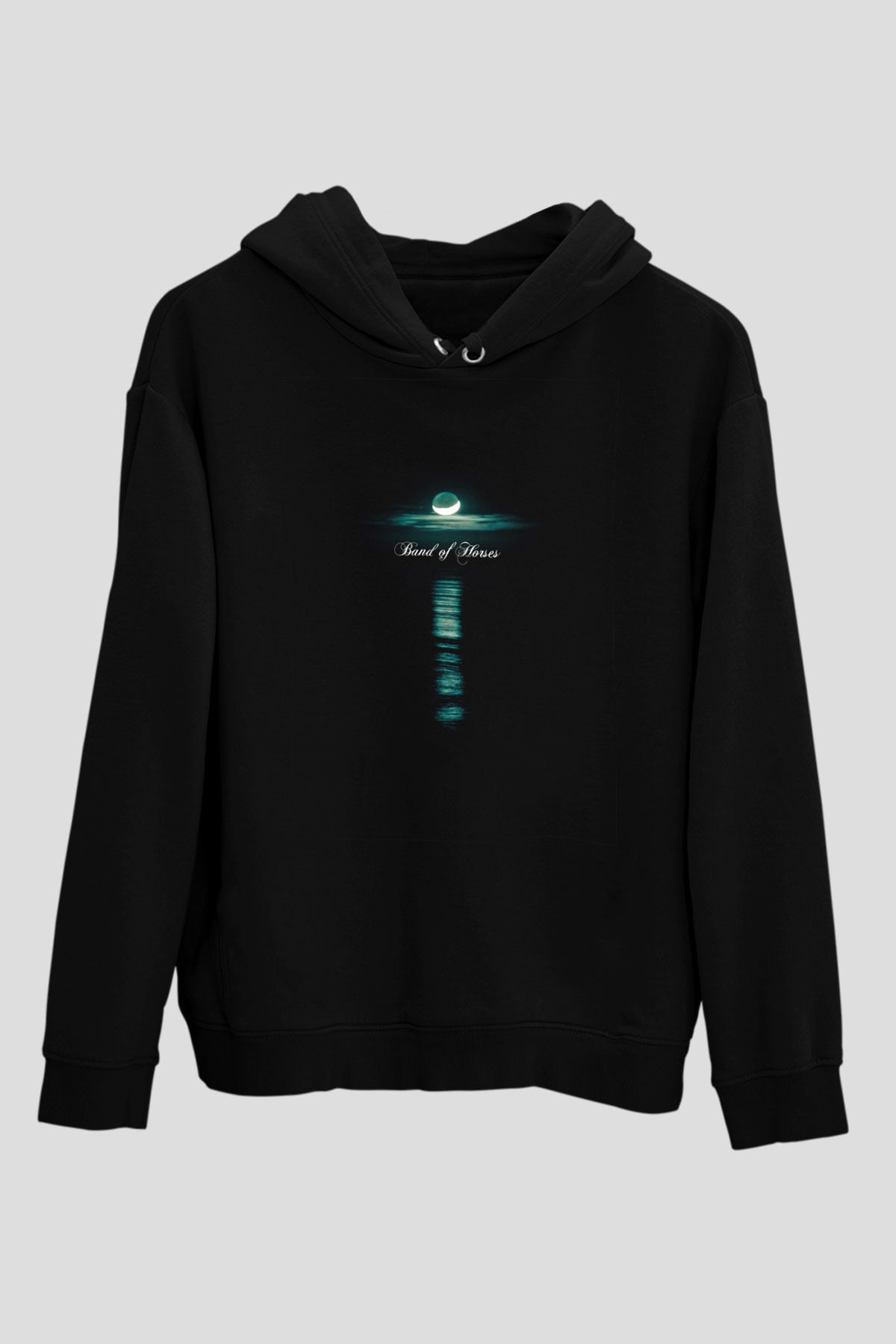 Band of Horses Baskılı Unisex Siyah Hoodie