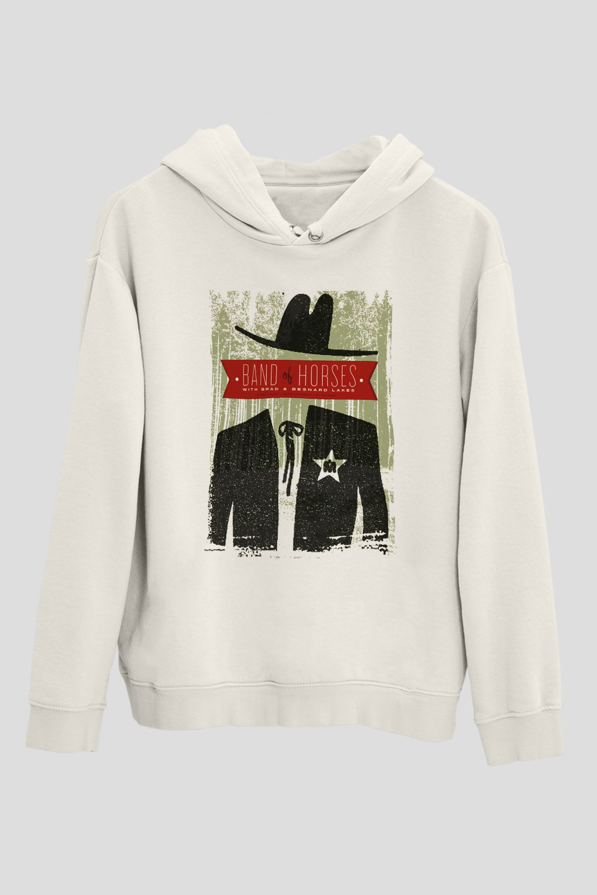 Band of Horses Beyaz Unisex Kapşonlu Sweatshirt