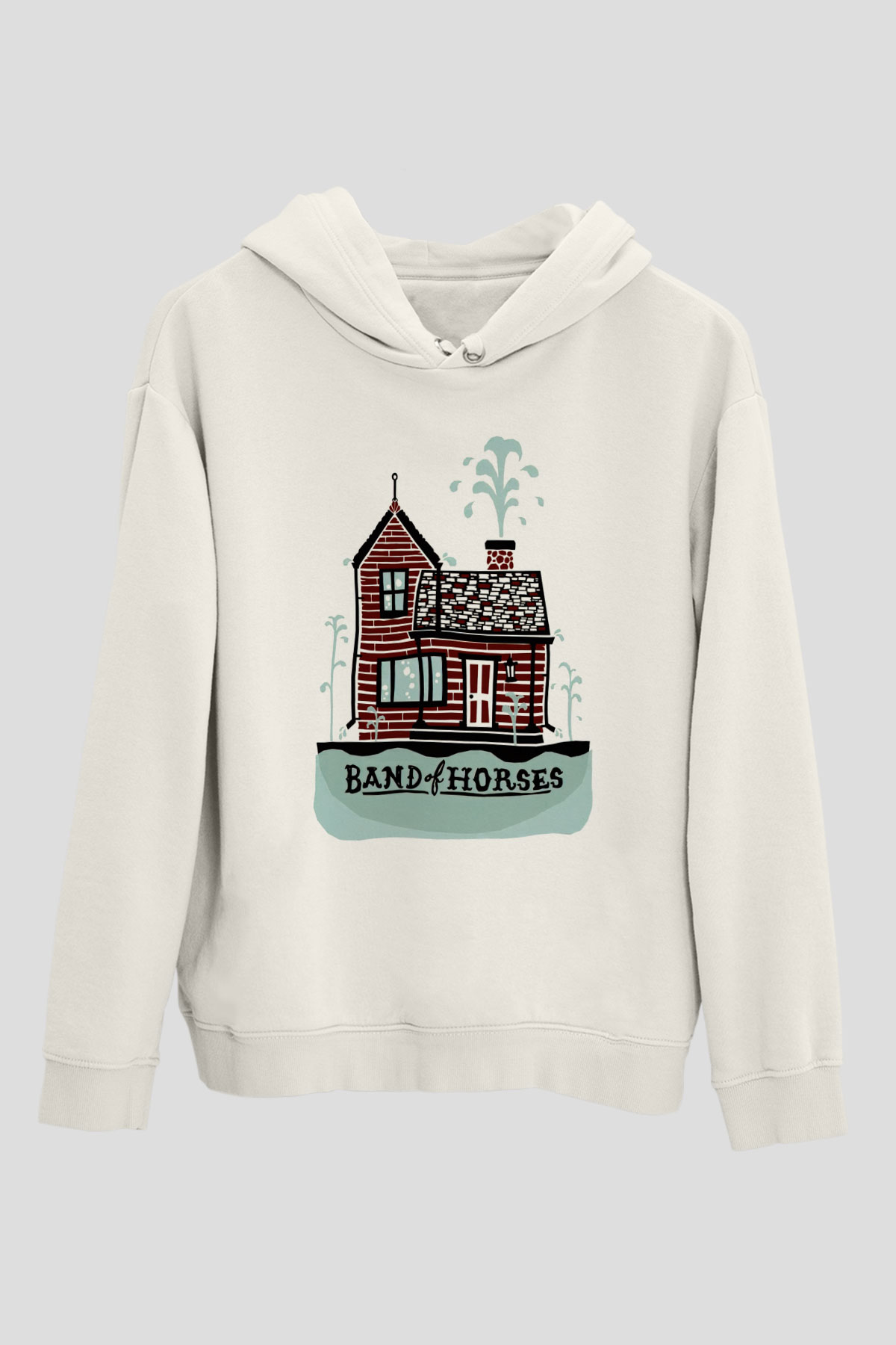 Band of Horses Beyaz Unisex Kapüşonlu Sweatshirt