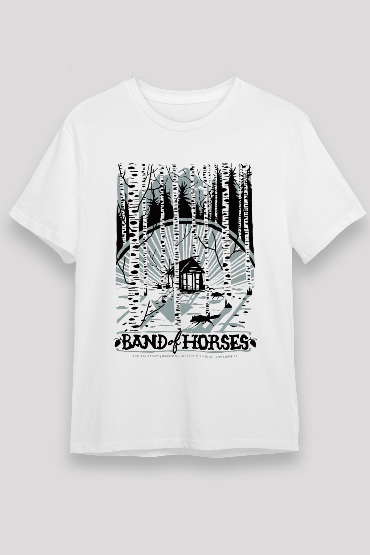 Band of Horses Beyaz Unisex Tişört T-Shirt - TişörtFabrikası