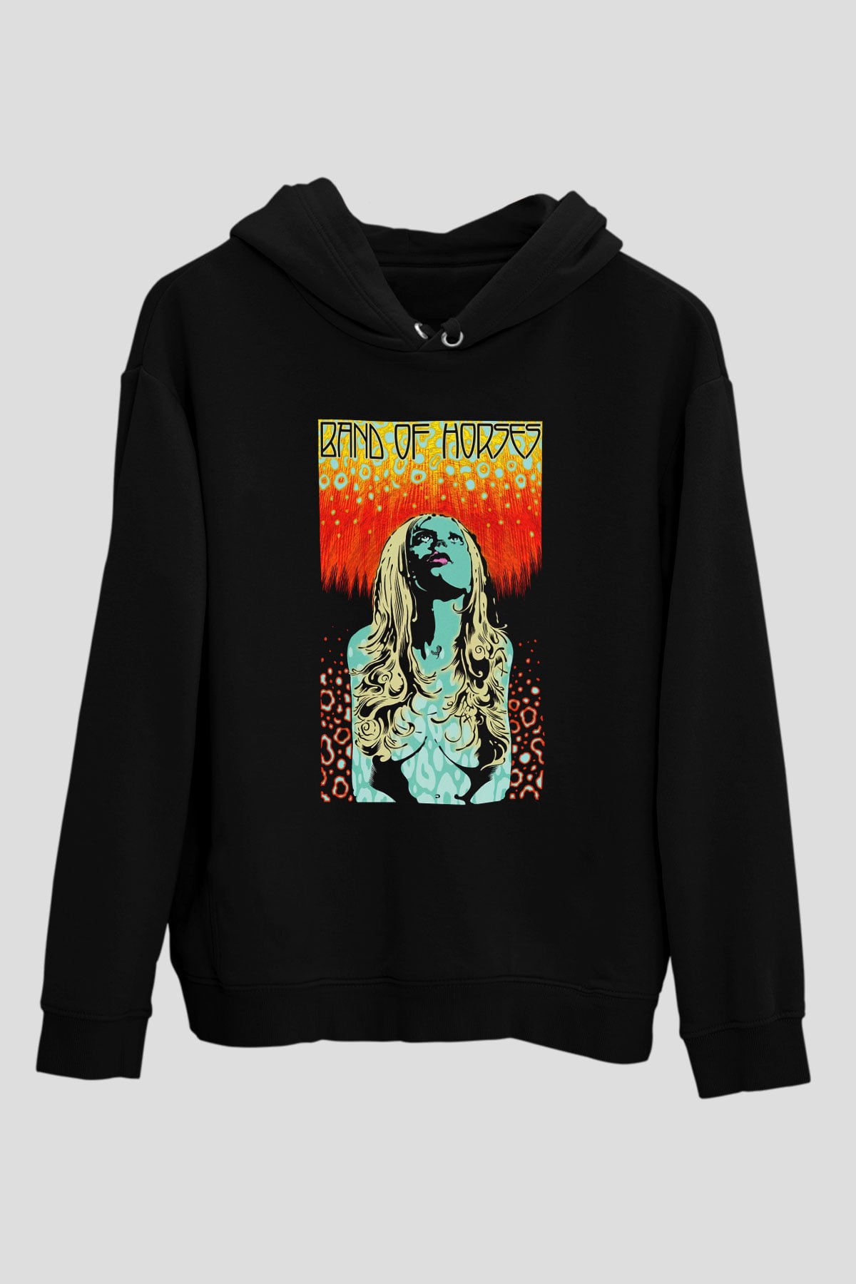 Band of Horses Siyah Unisex Kapüşonlu Sweatshirt