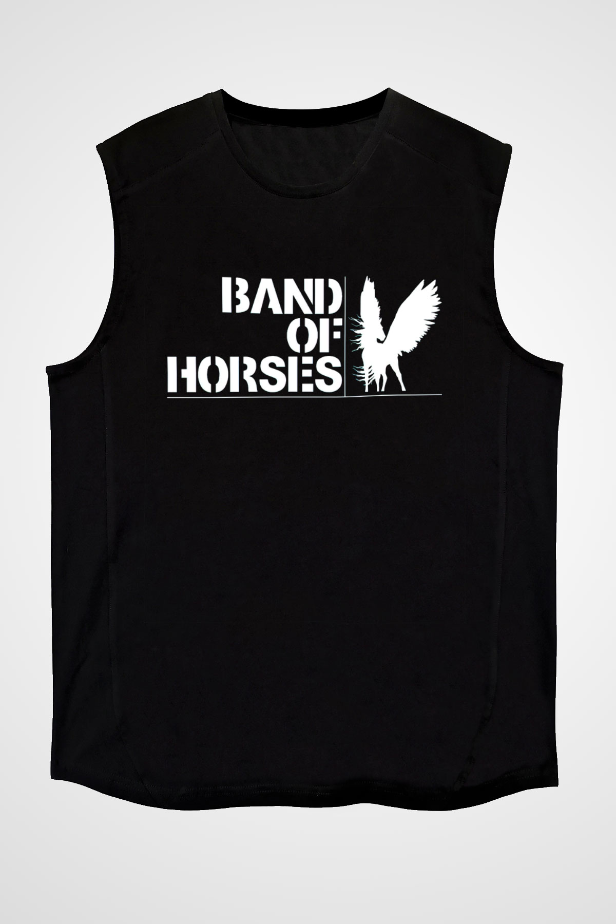 Band of Horses Siyah Unisex Kolsuz Tişört