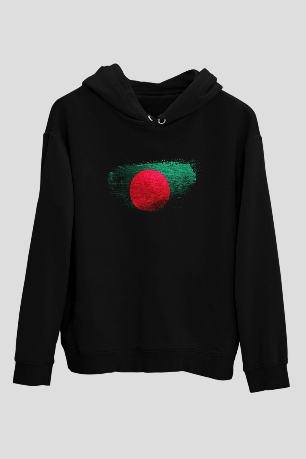 Bangladeş - Bangladesh Bayrağı Baskılı Unisex Siyah Hoodie