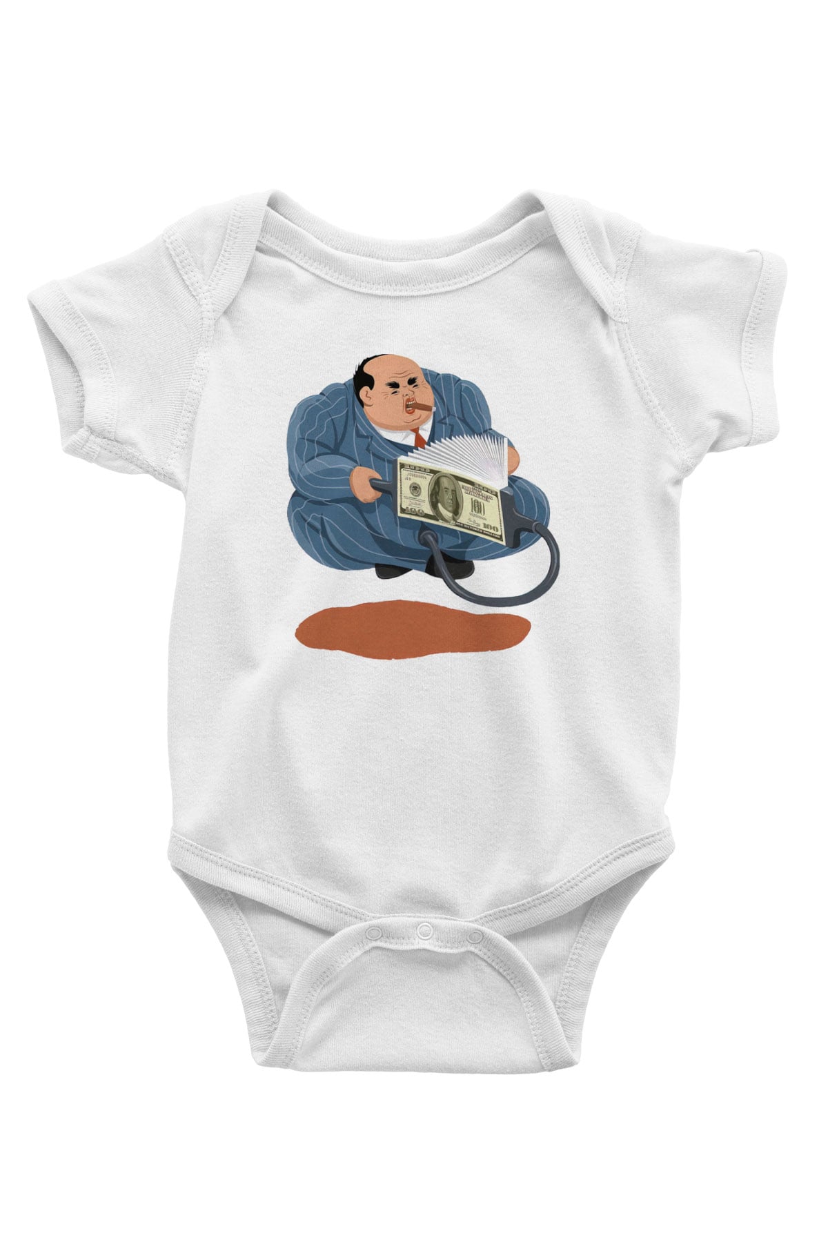 Bankacı Beyaz Bebek Body - Zıbın