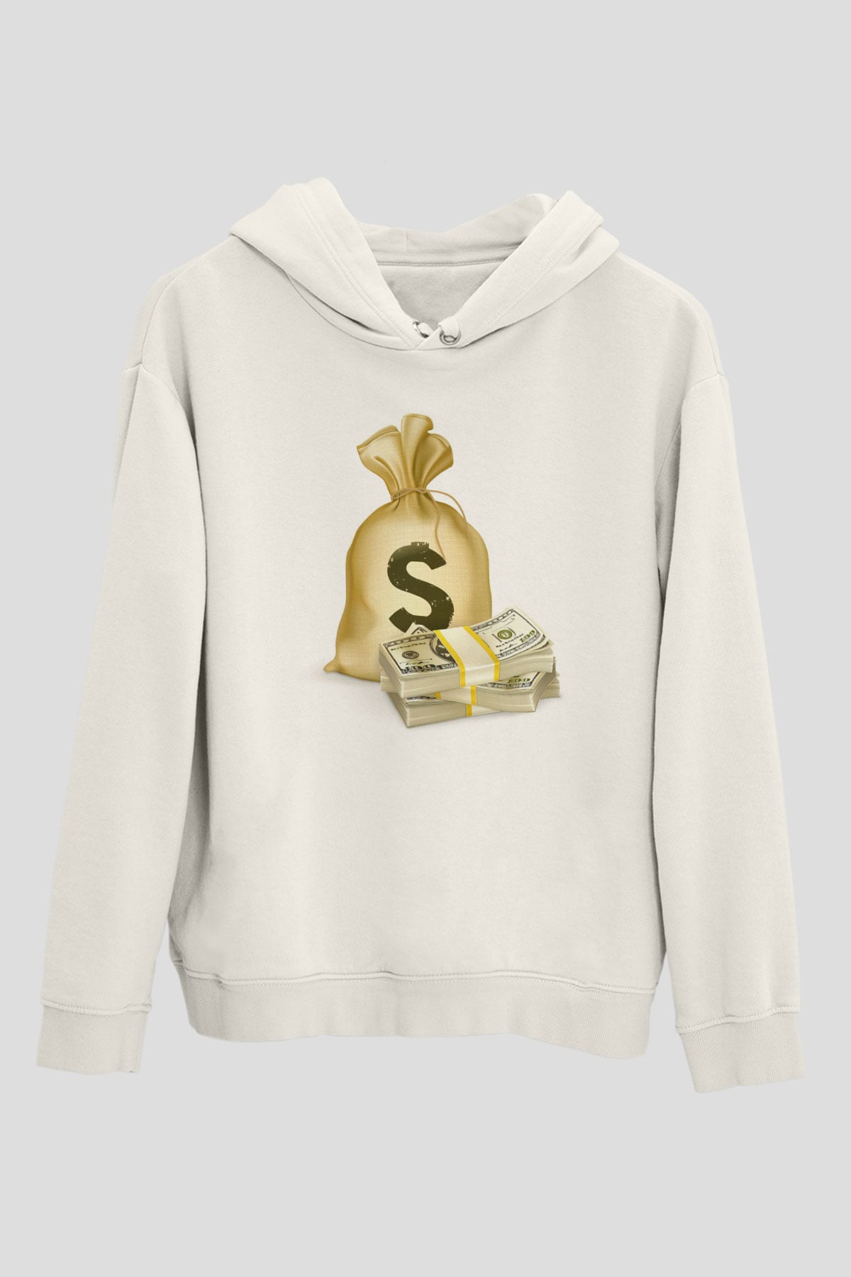 Bankacı Beyaz Unisex Kapüşonlu Sweatshirt