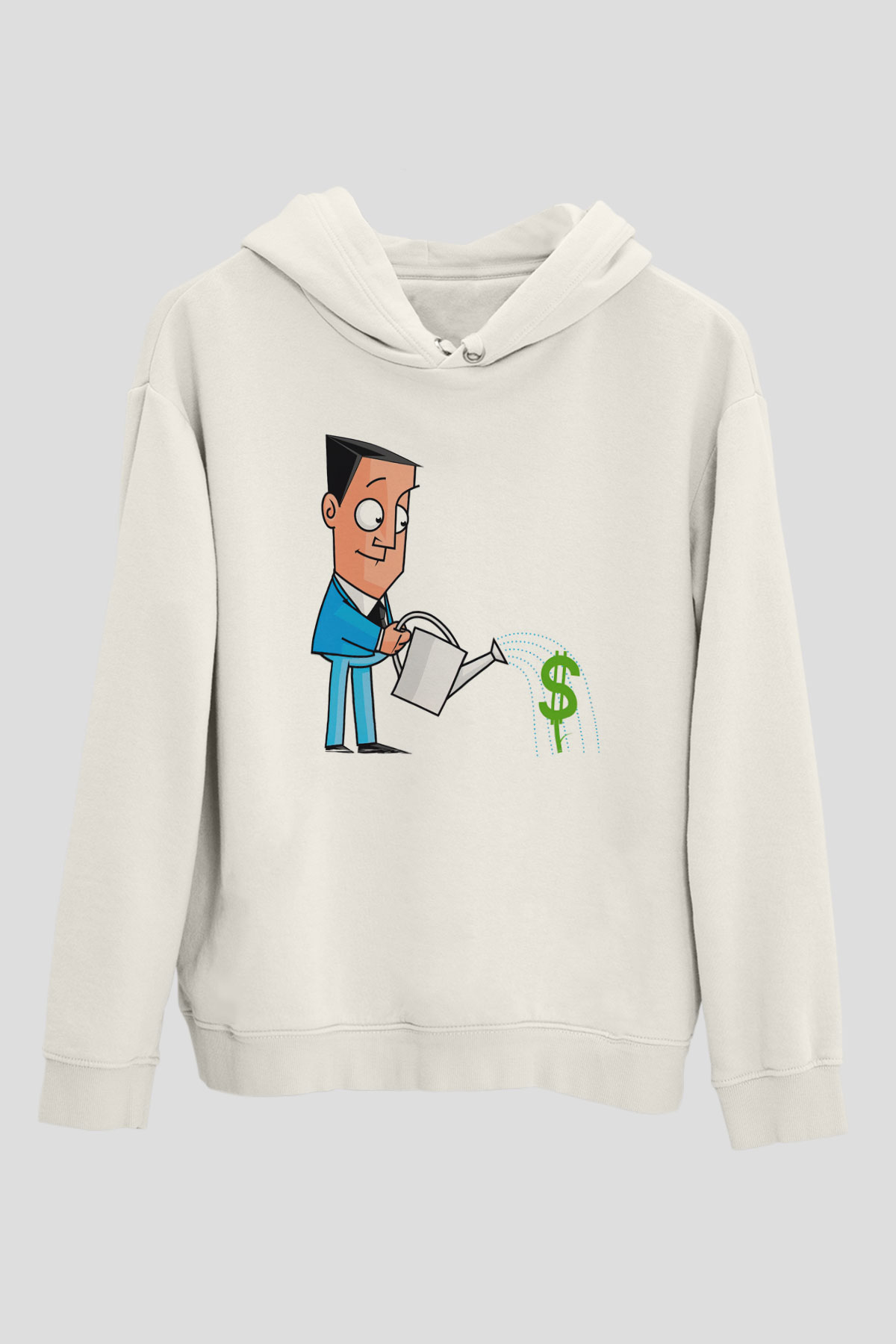 Bankacı Beyaz Unisex Kapüşonlu Sweatshirt