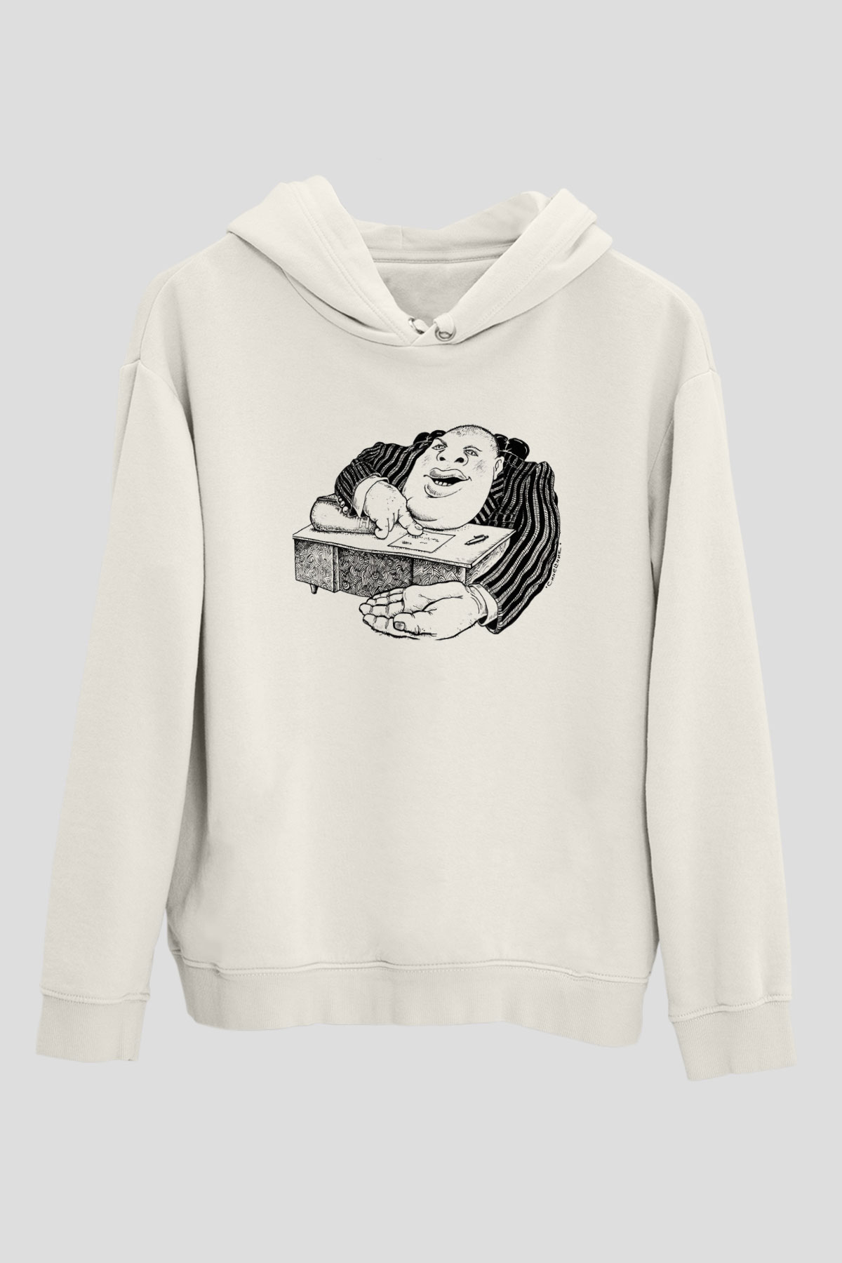 Bankacı Beyaz Unisex Kapüşonlu Sweatshirt