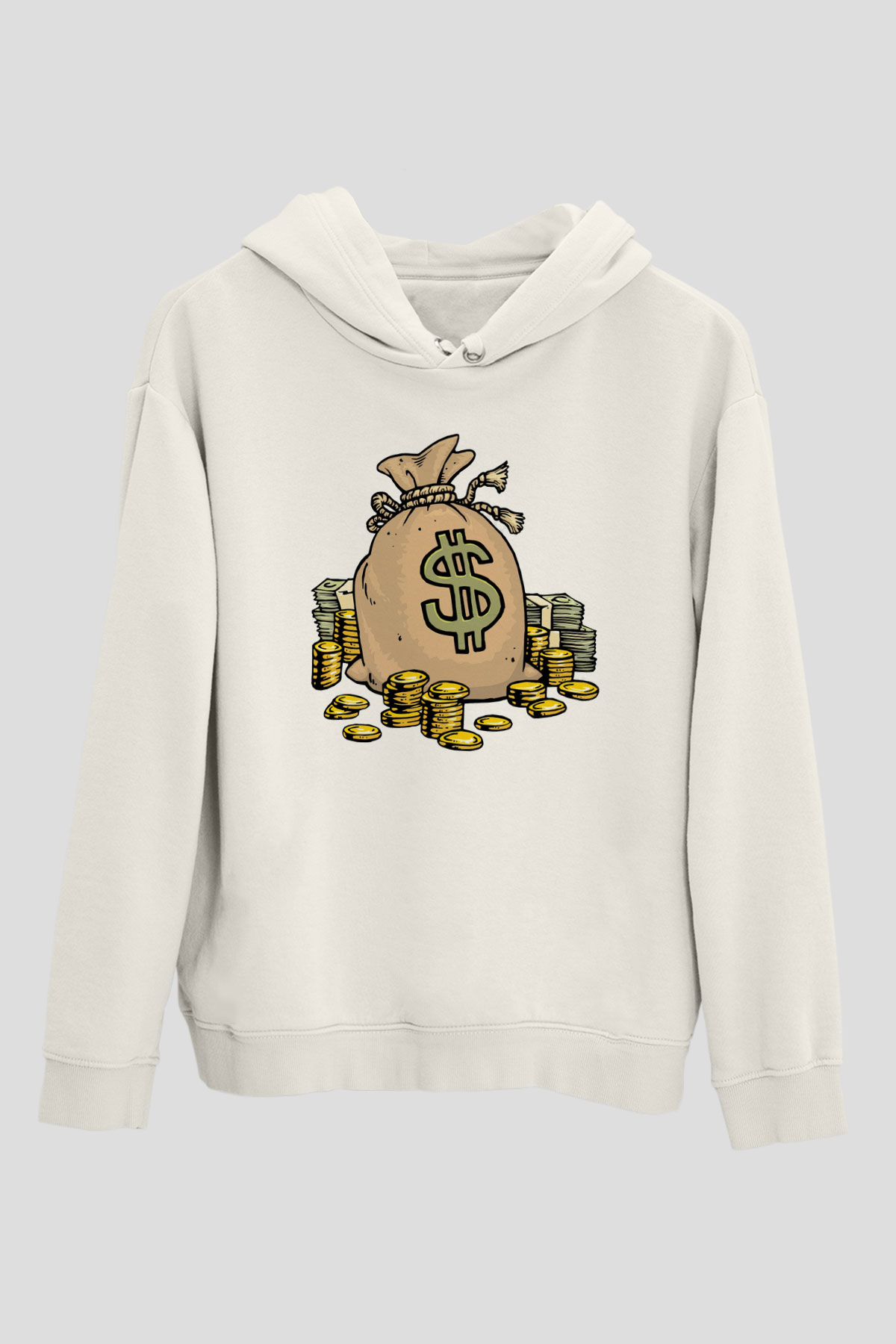 Bankacı Beyaz Unisex Kapüşonlu Sweatshirt