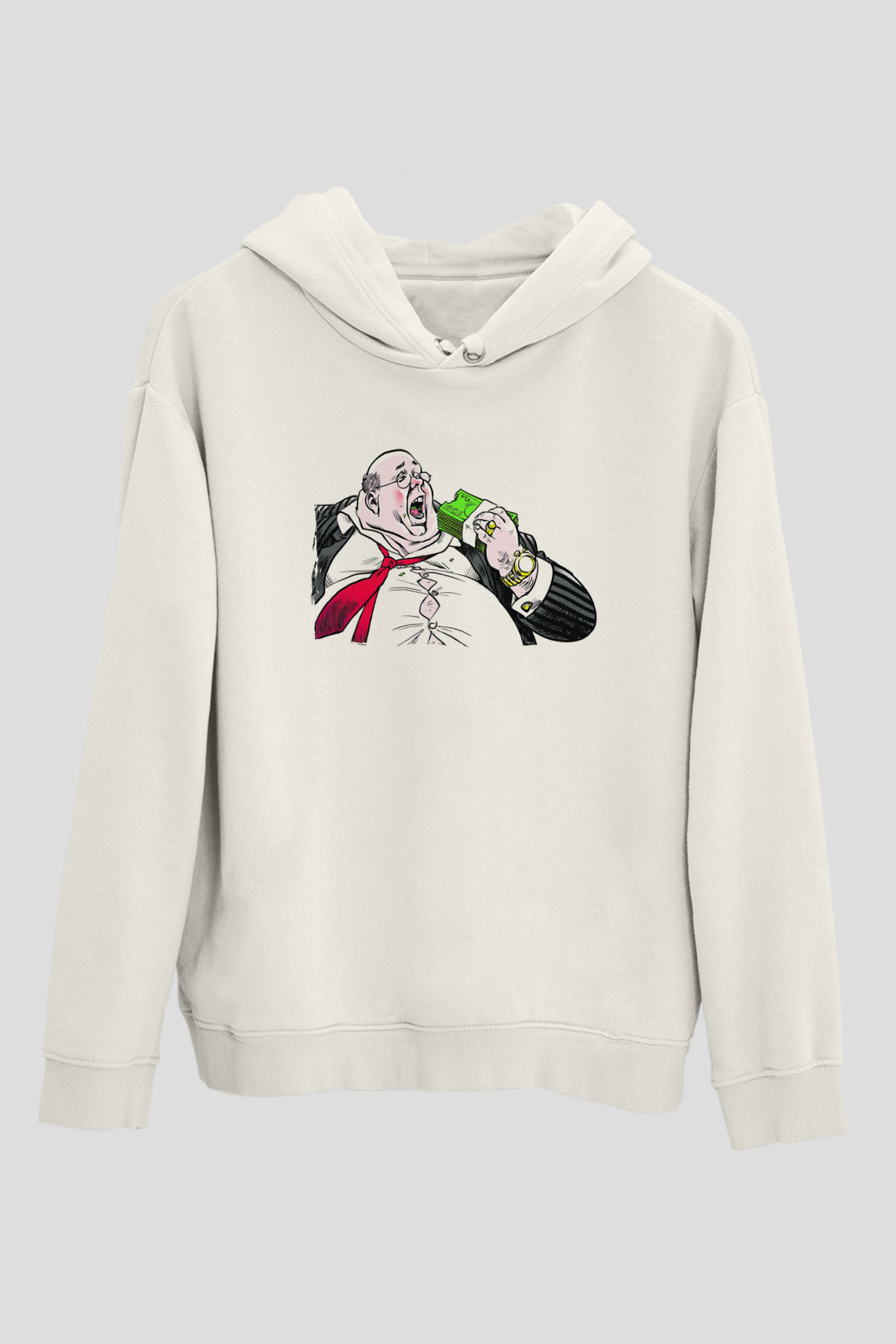 Bankacı Beyaz Unisex Kapüşonlu Sweatshirt