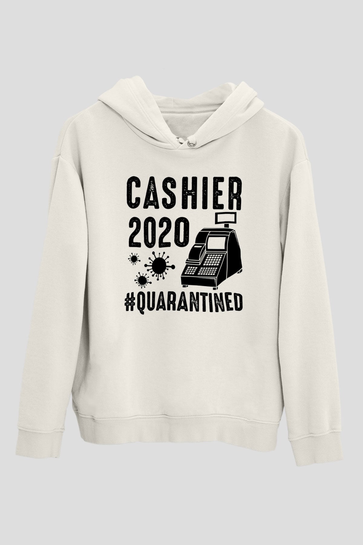 Bankacı Beyaz Unisex Kapüşonlu Sweatshirt
