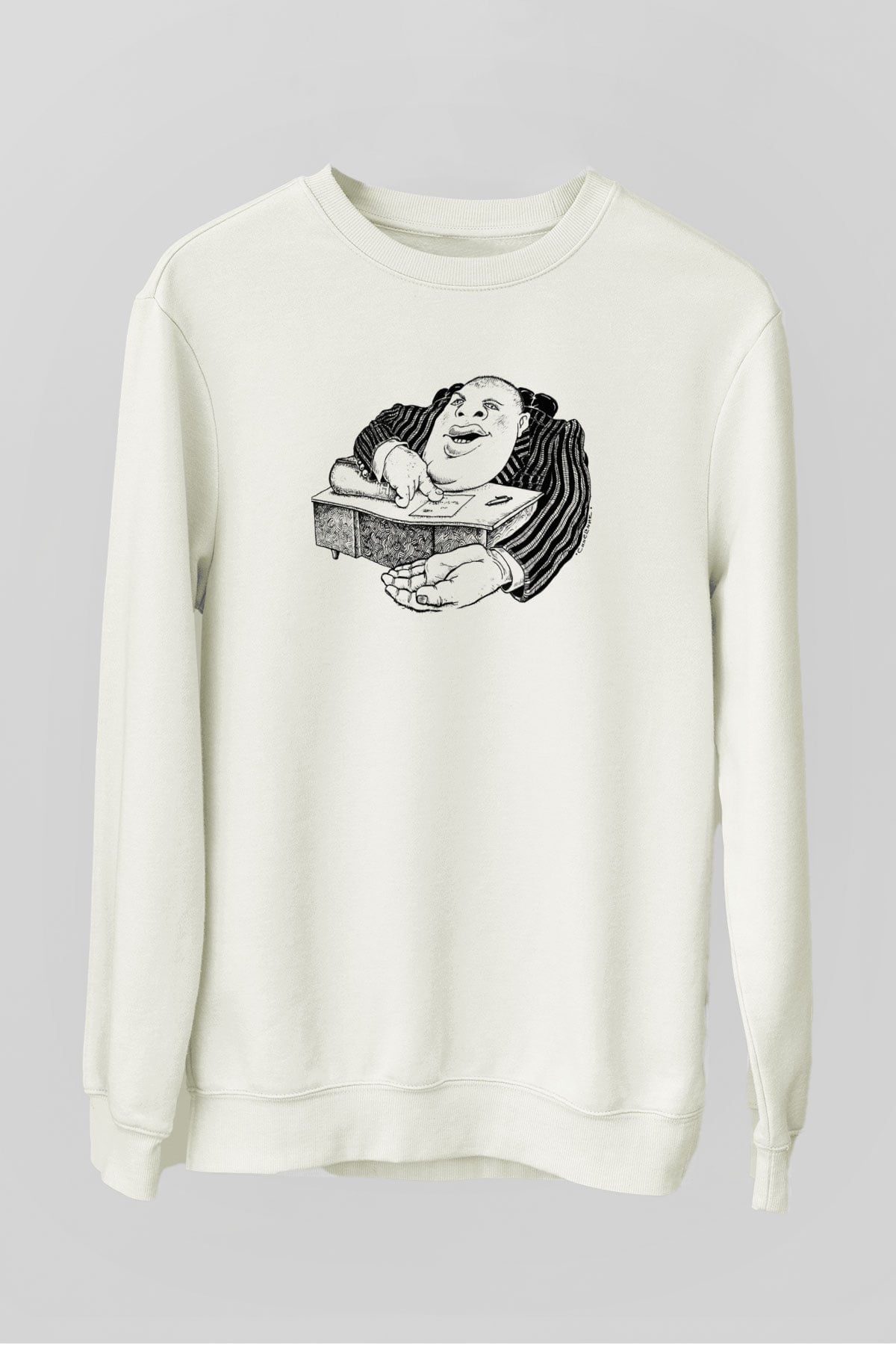 Bankacı Beyaz Unisex Sweatshirt