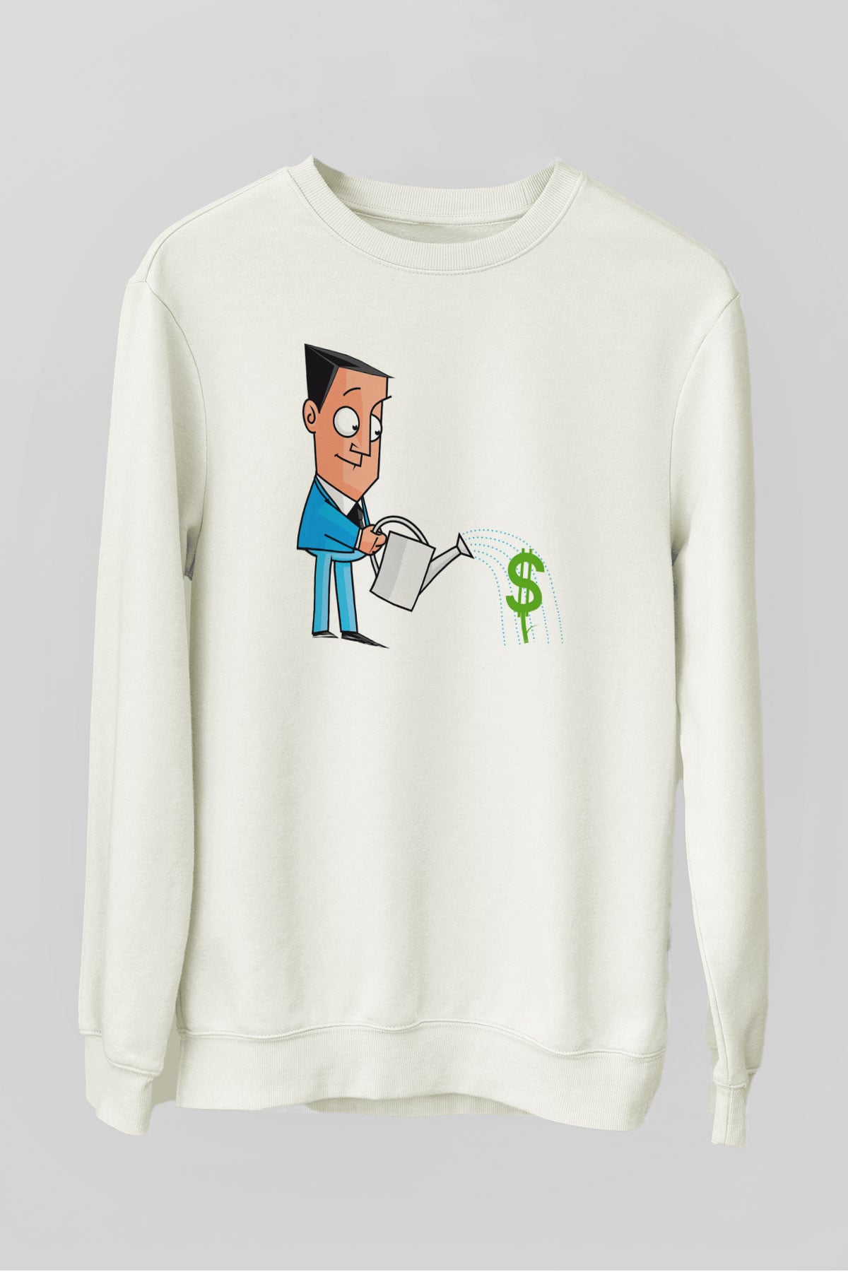 Bankacı Beyaz Unisex Sweatshirt