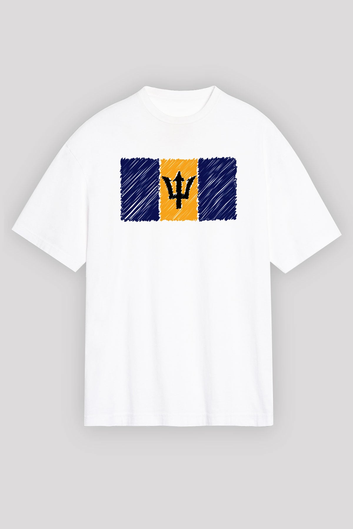 Barbados Beyaz Unisex Oversize Tişört T-Shirt