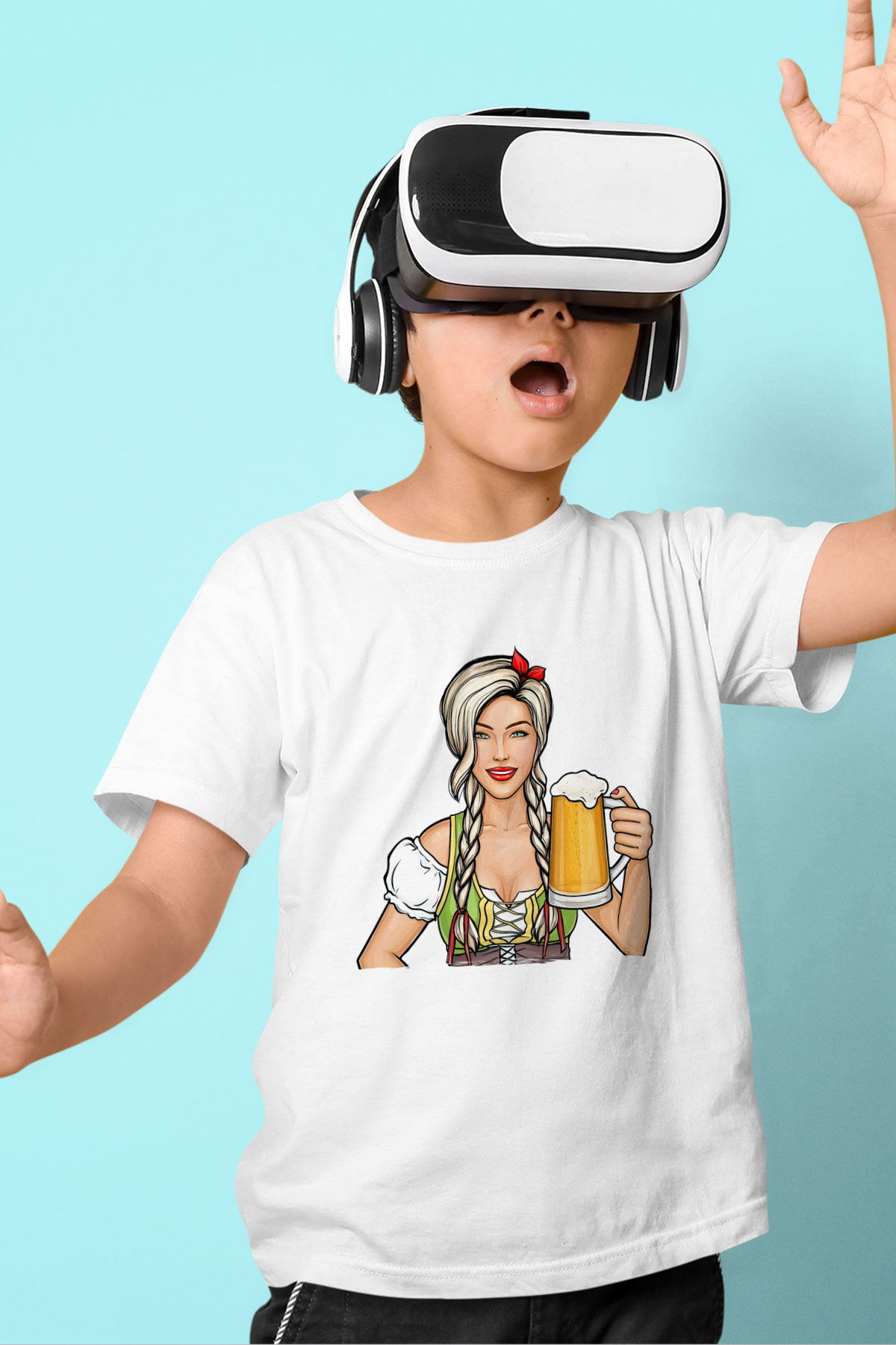 Barmaid Beyaz Unisex Çocuk Tişört